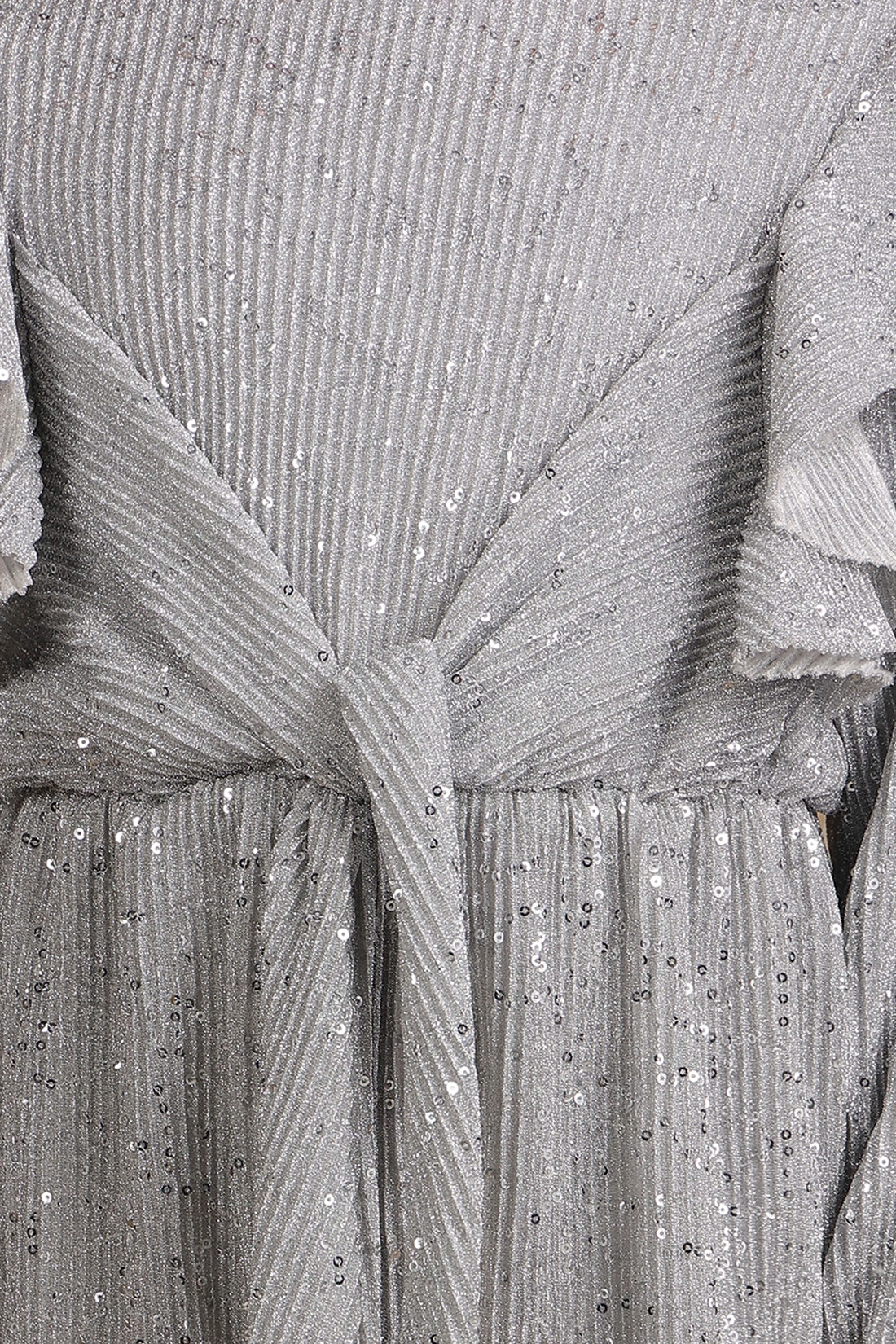 Girls Grey Sequins Jumpsuit