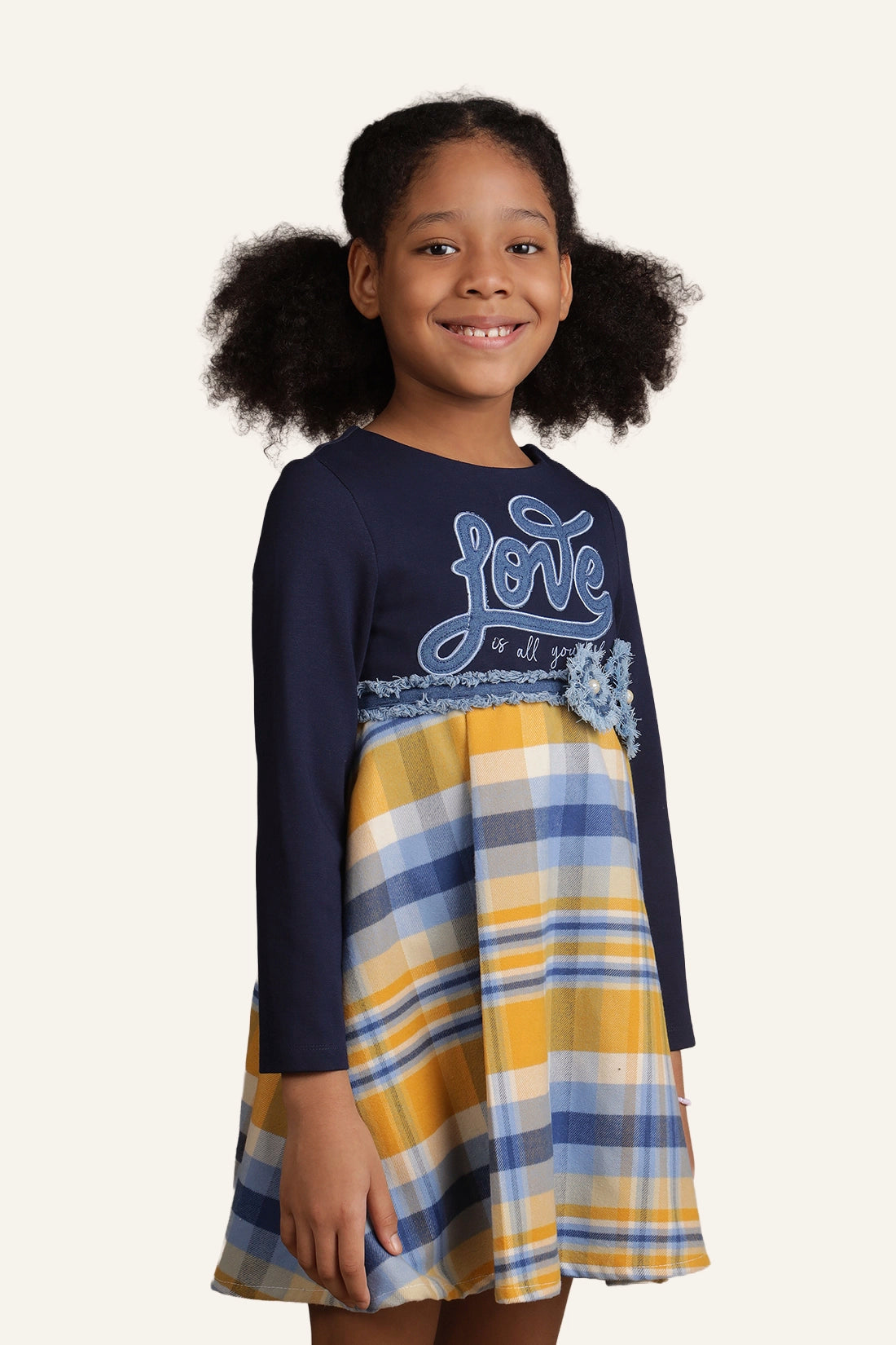 Girls Multicolor Checks Dress