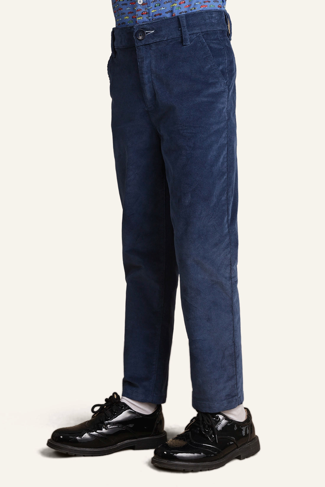 Boys Navy Blue Straight Fit Trouser