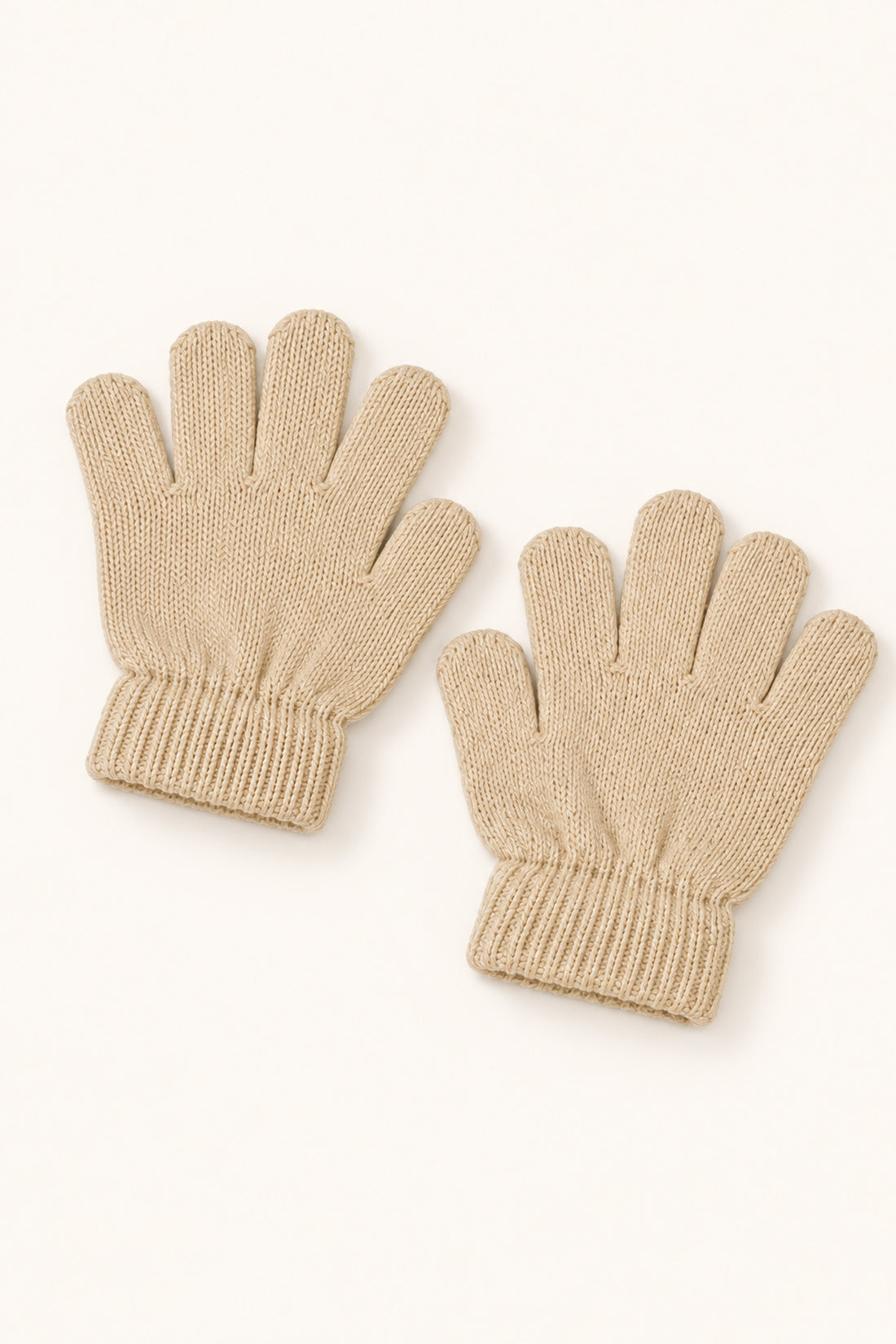 Unisex Beige Solid Knit Gift Set