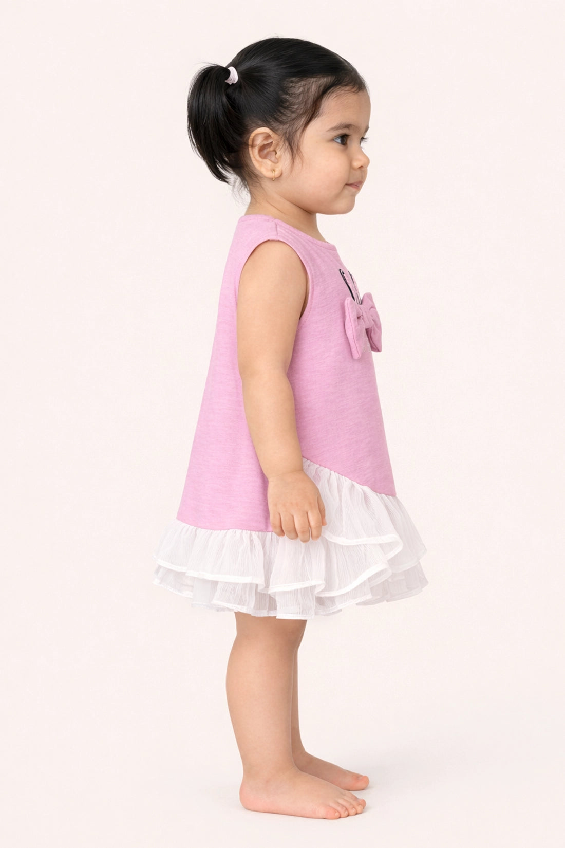 Baby Girls Pink Solid Cotton Dress