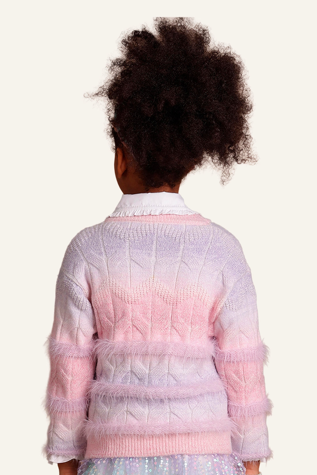 Girls Pink Solid Sweater