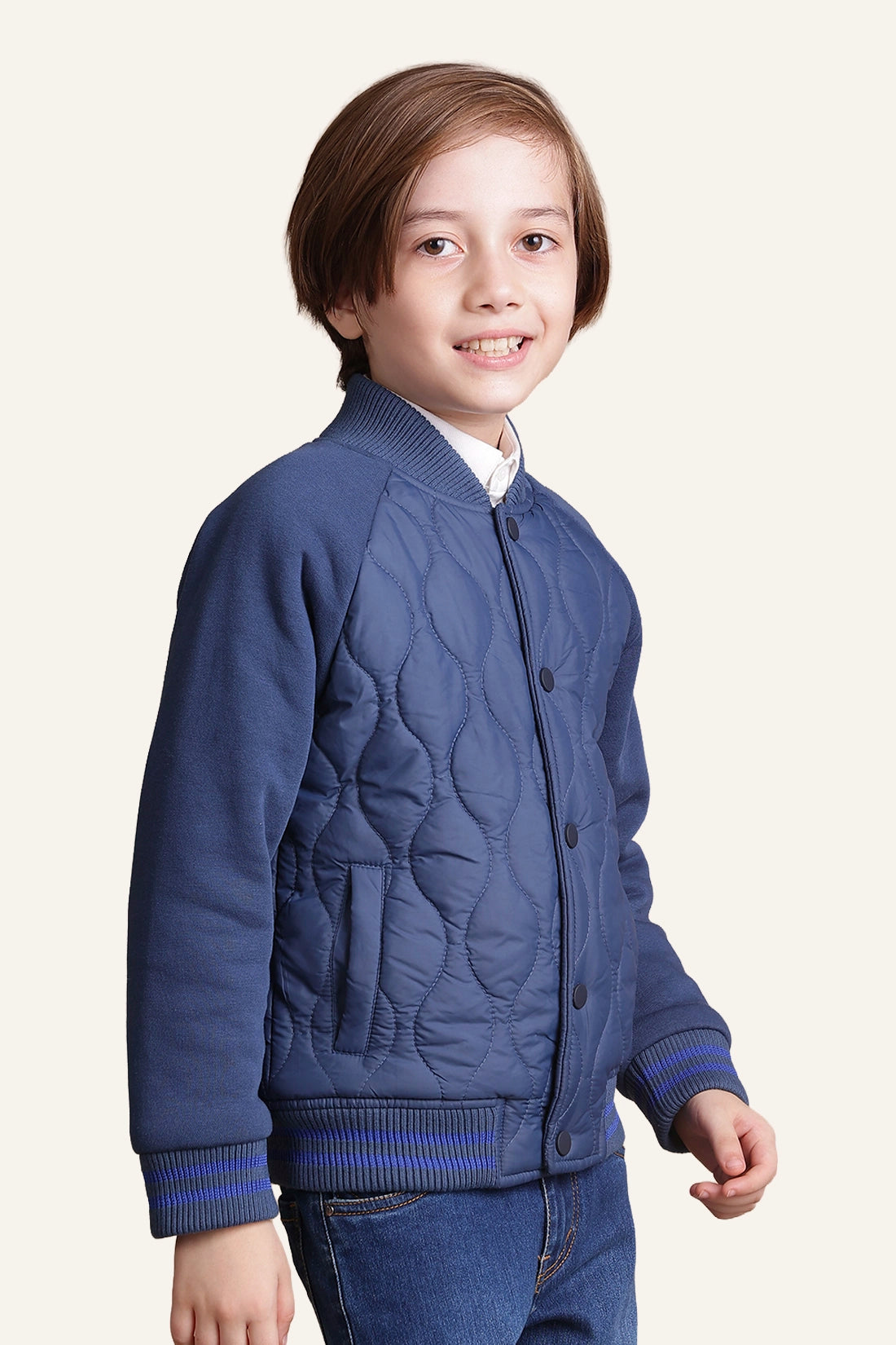 Boys Navy Blue Quilted Jacket