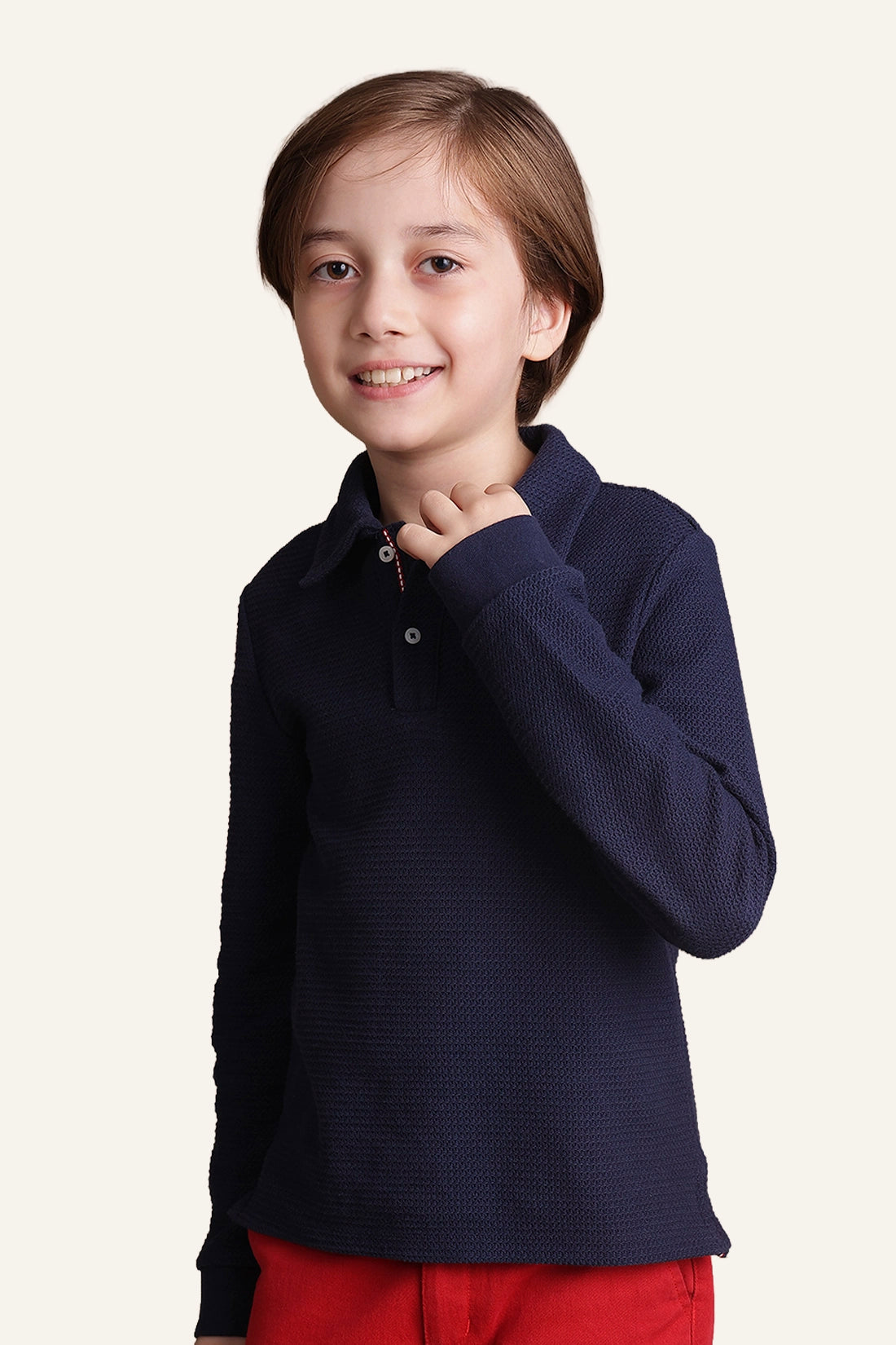 Boys Navy Blue Knitted T-shirt