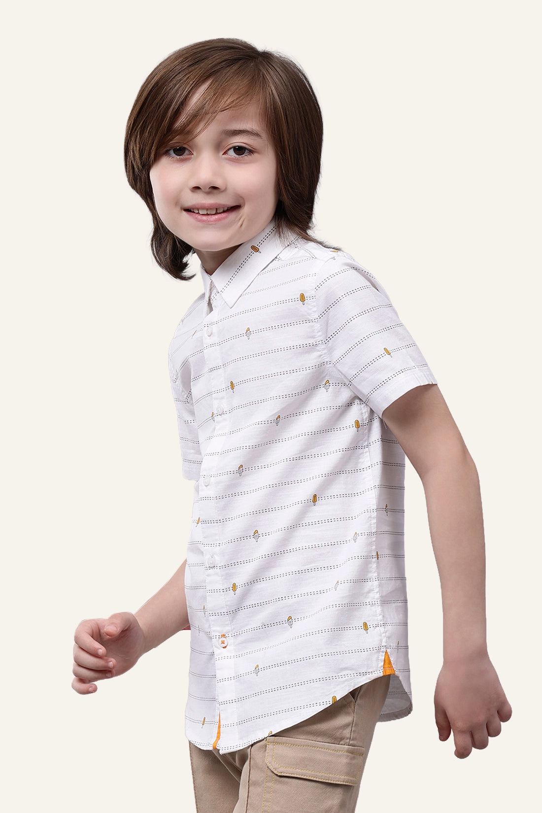 Boys Off White Casual Shirt