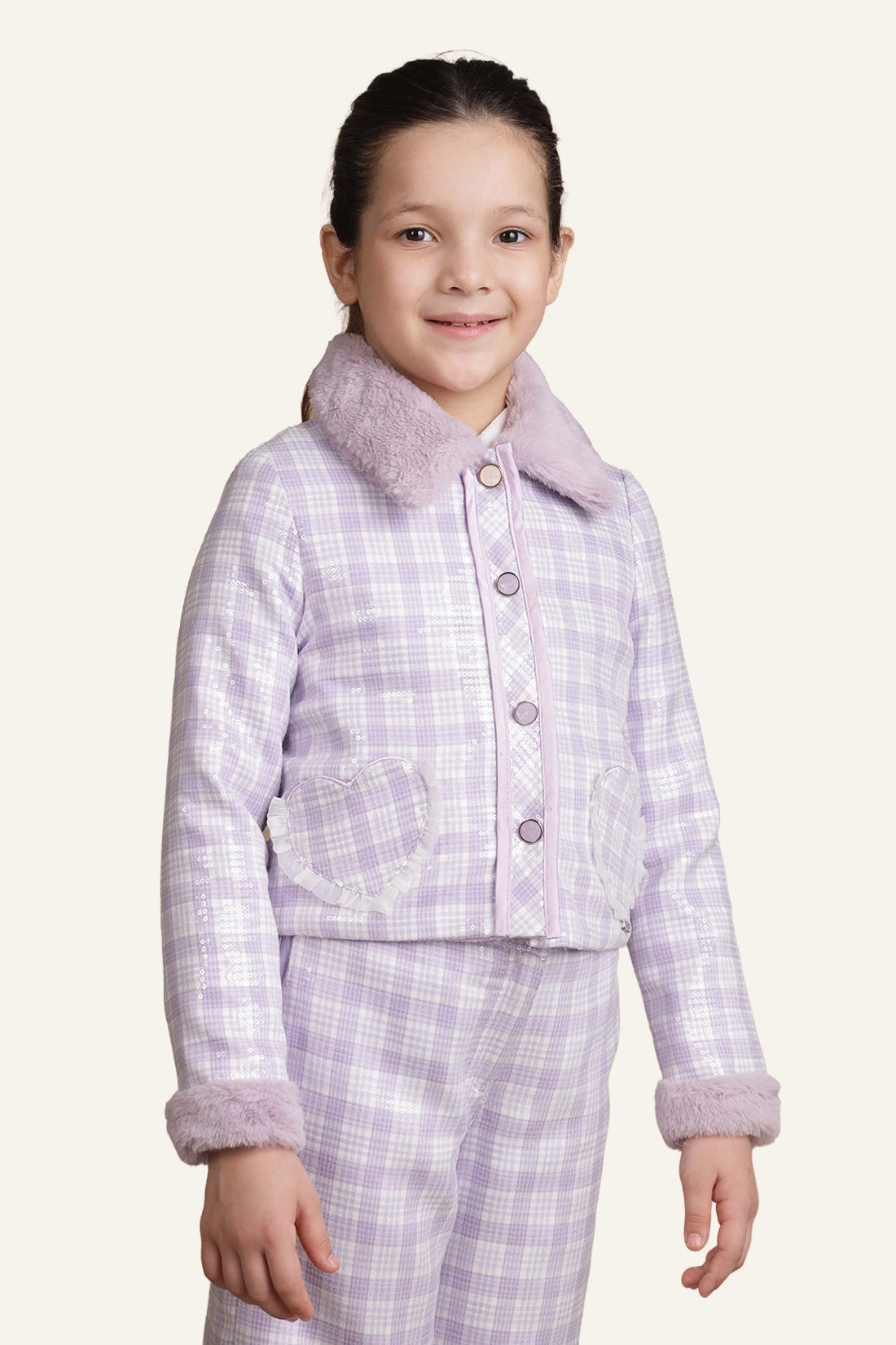 Girls Lilac Sequence Jacket