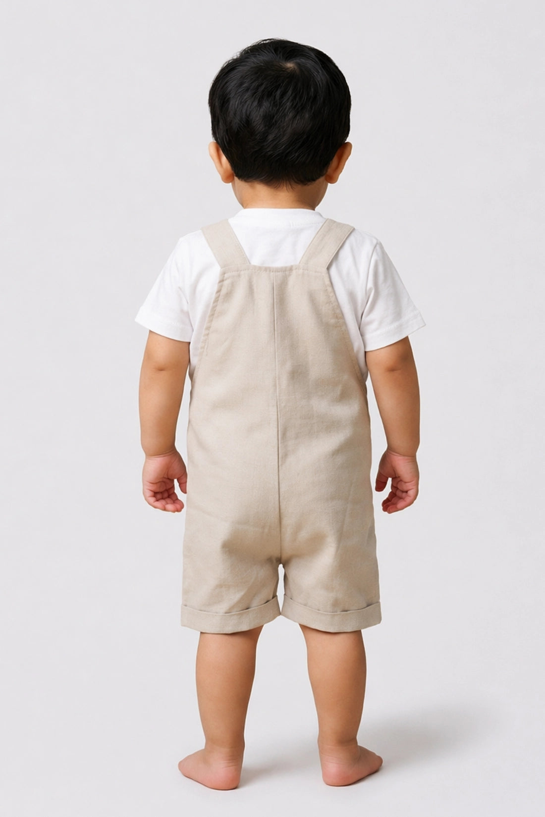 Baby Boys Beige Shirt Collar Clothing Set