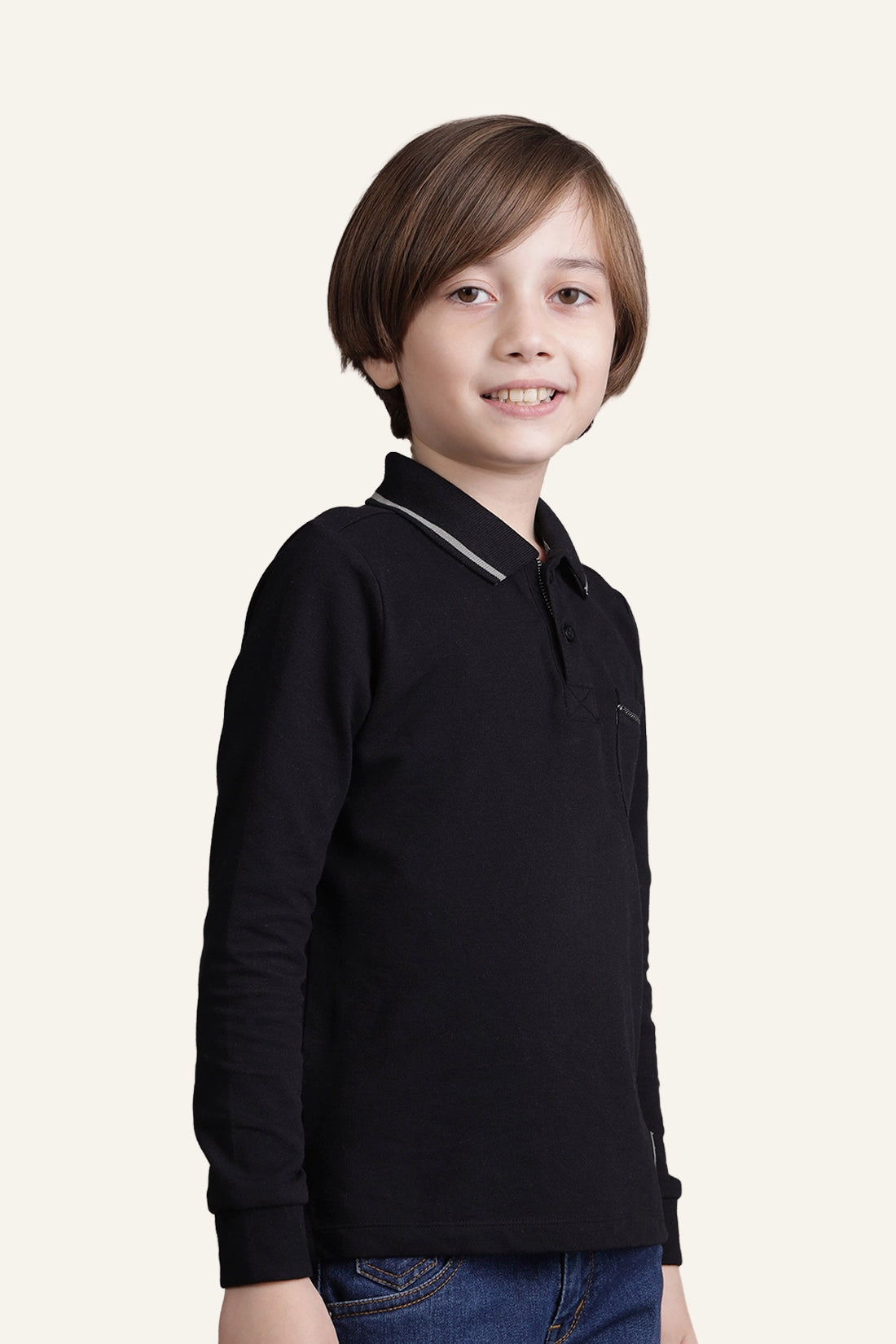 Boys Black Polo T-shirt
