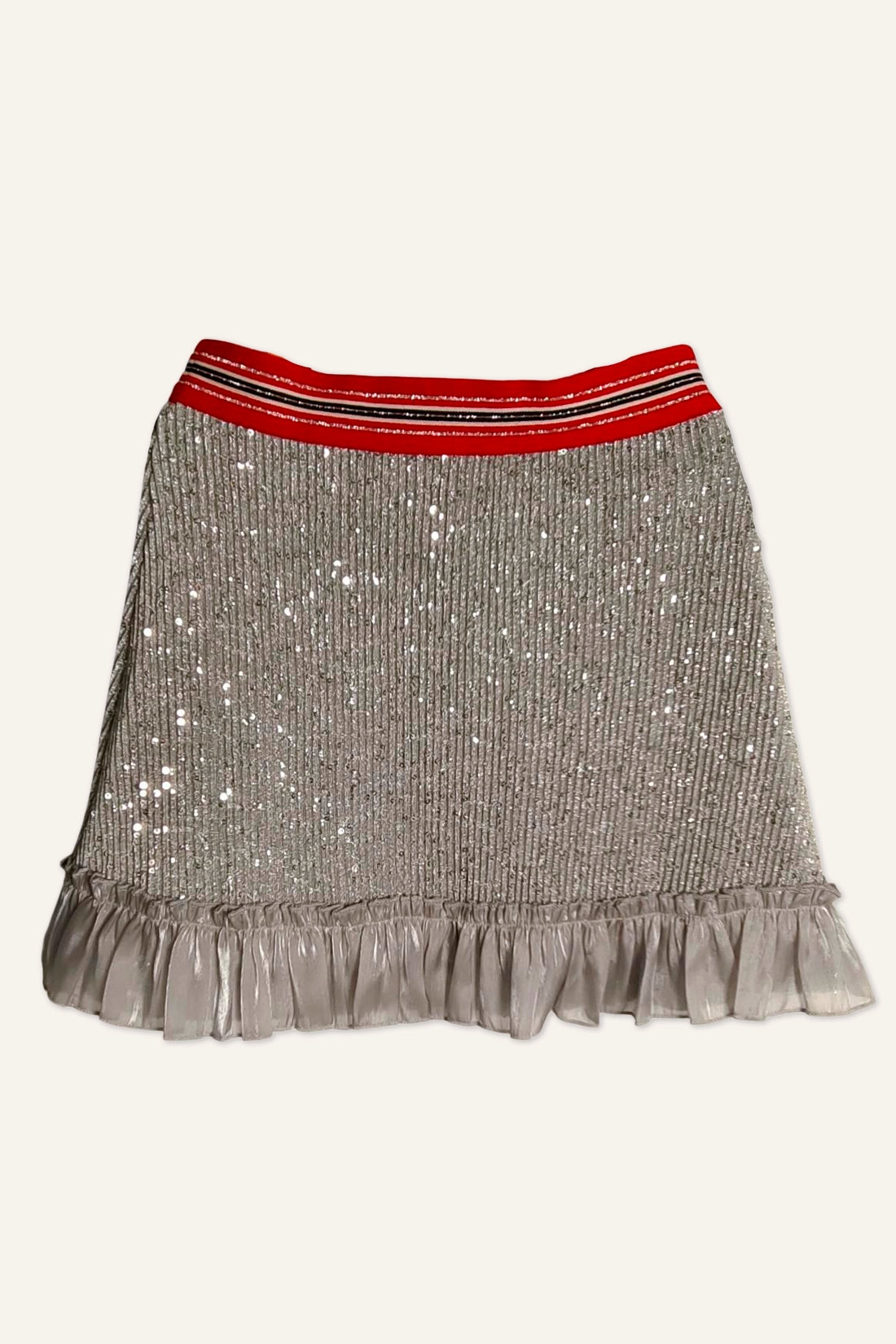 Girls Silver Sequins Skirt