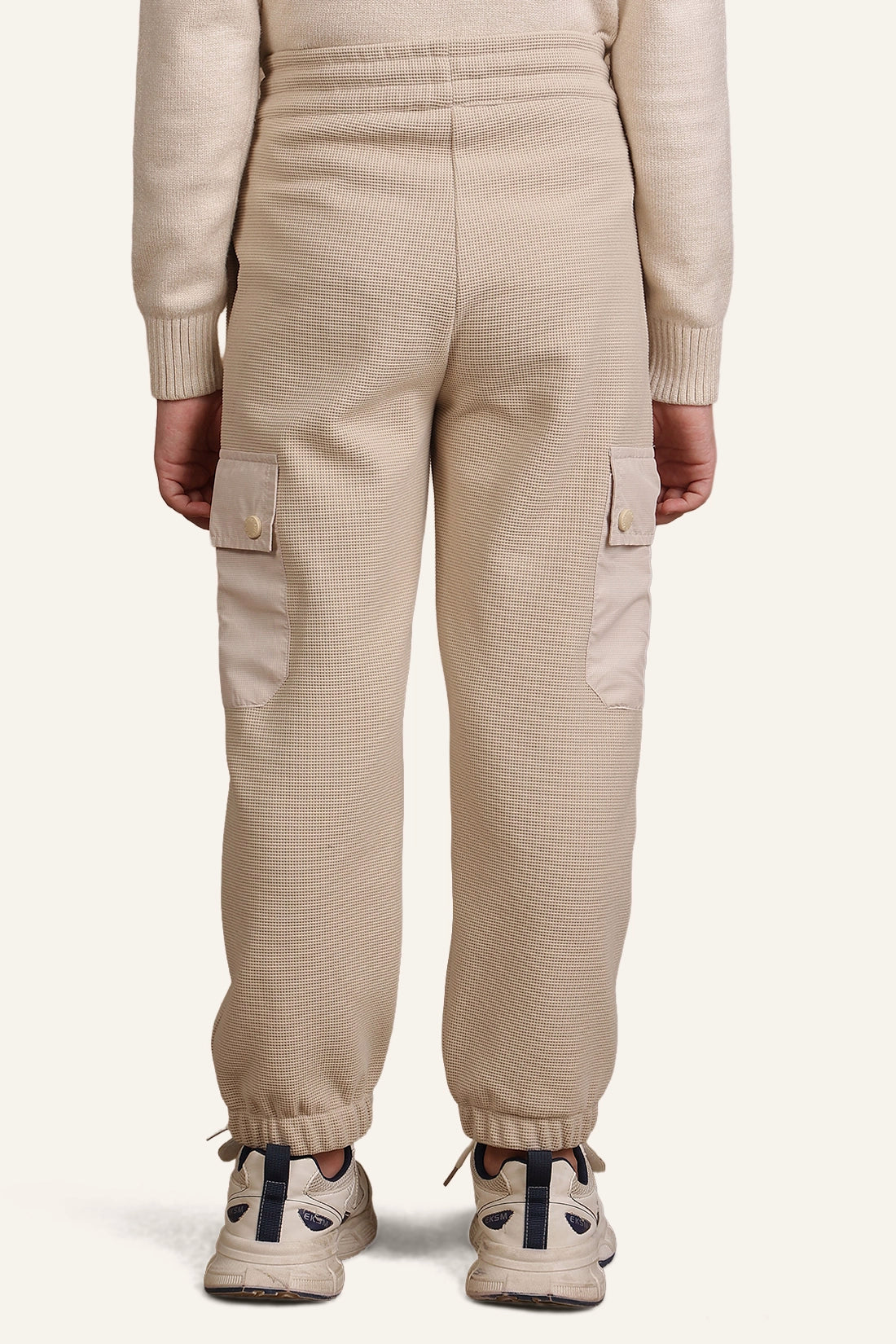 Boys Beige Knitted Track Pant