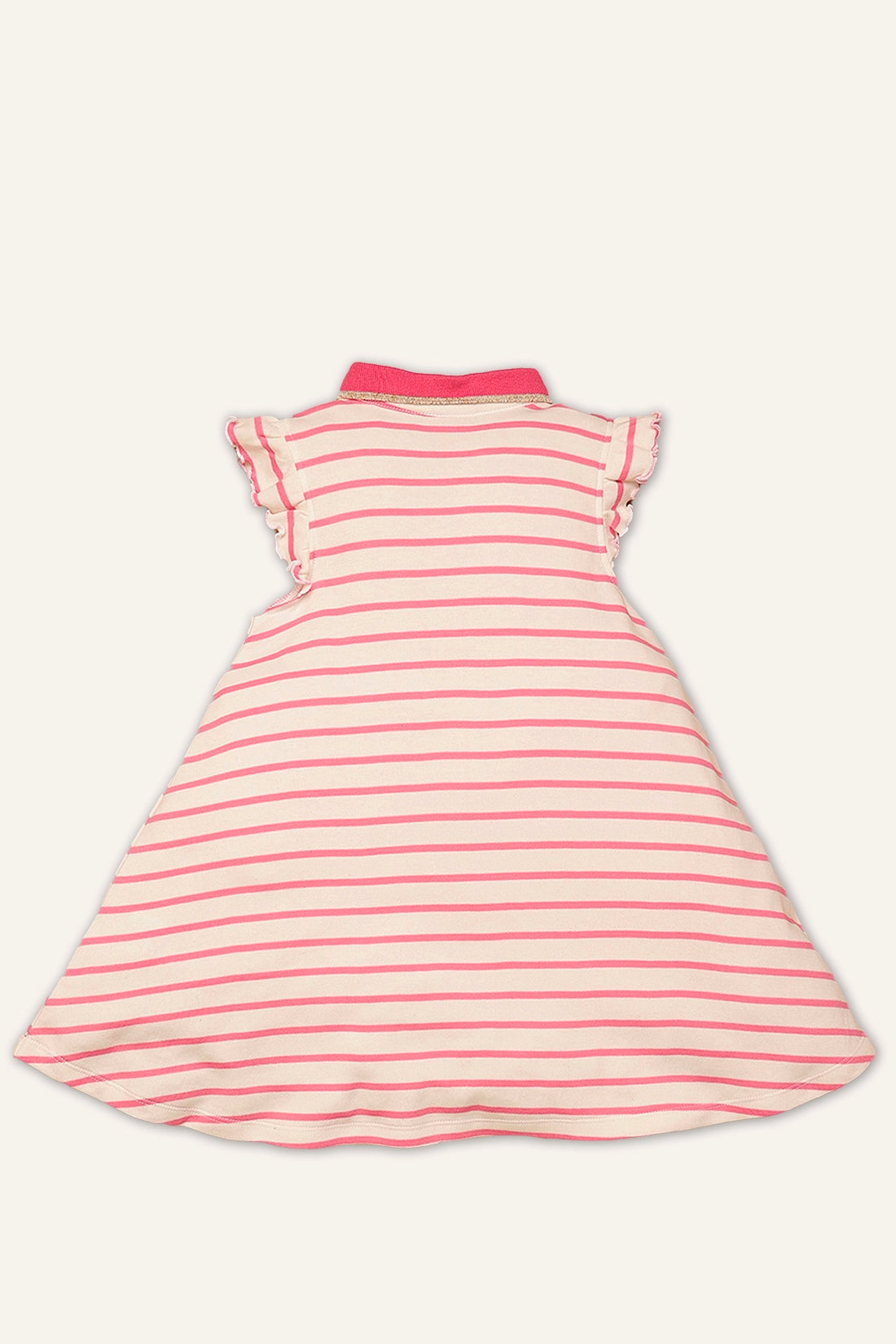 Girls Pink A-Line Stripe Dress