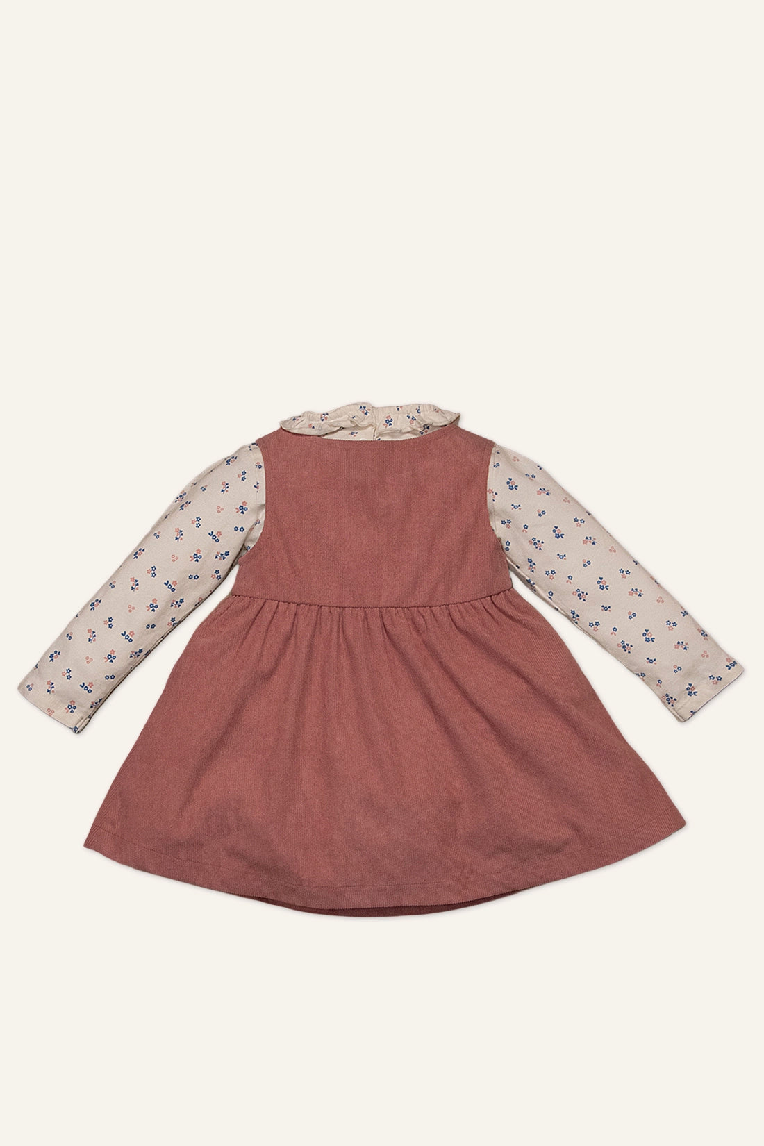 Baby Girls Pink Floral Print Dress With Top