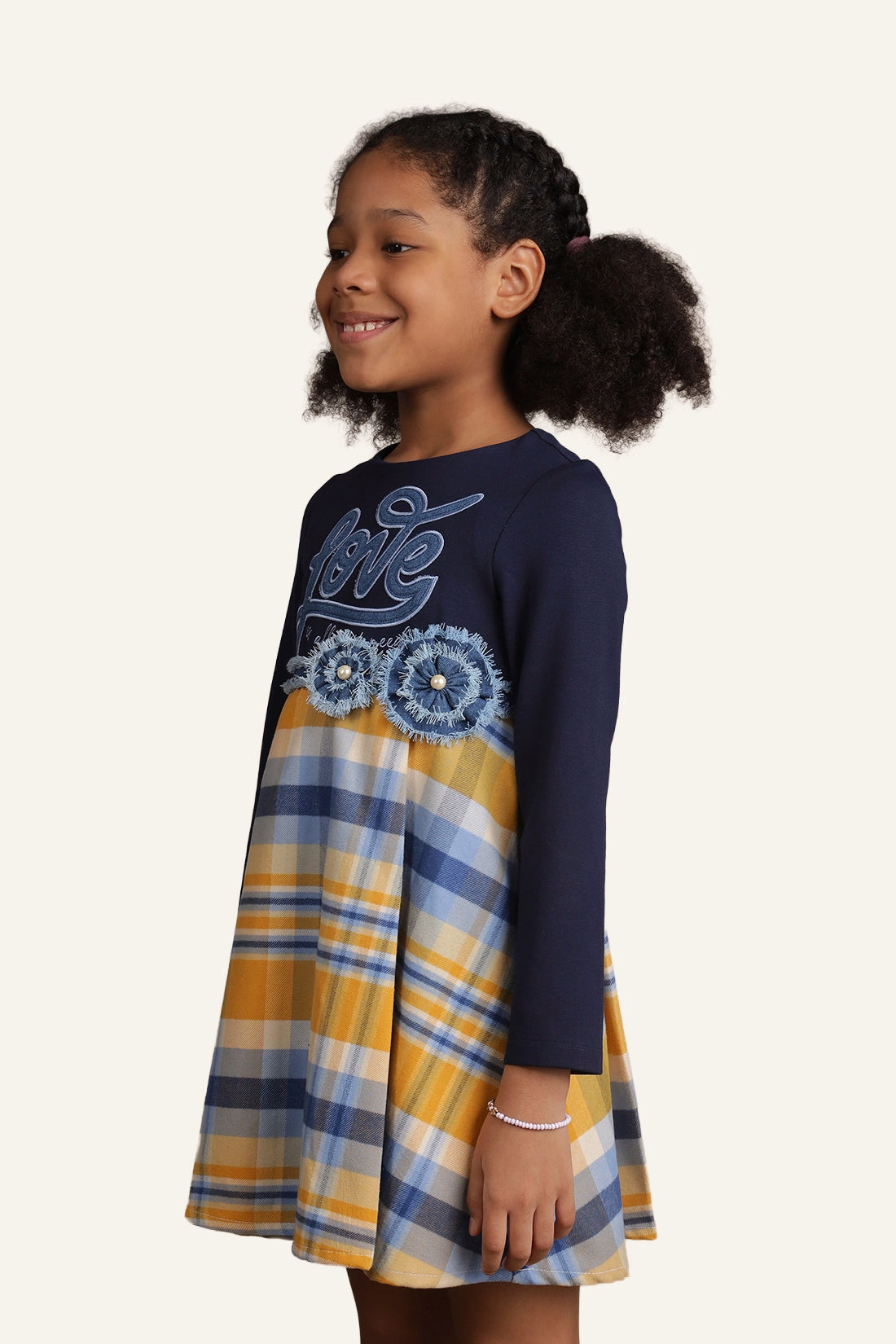 Girls Multicolor Checks Dress