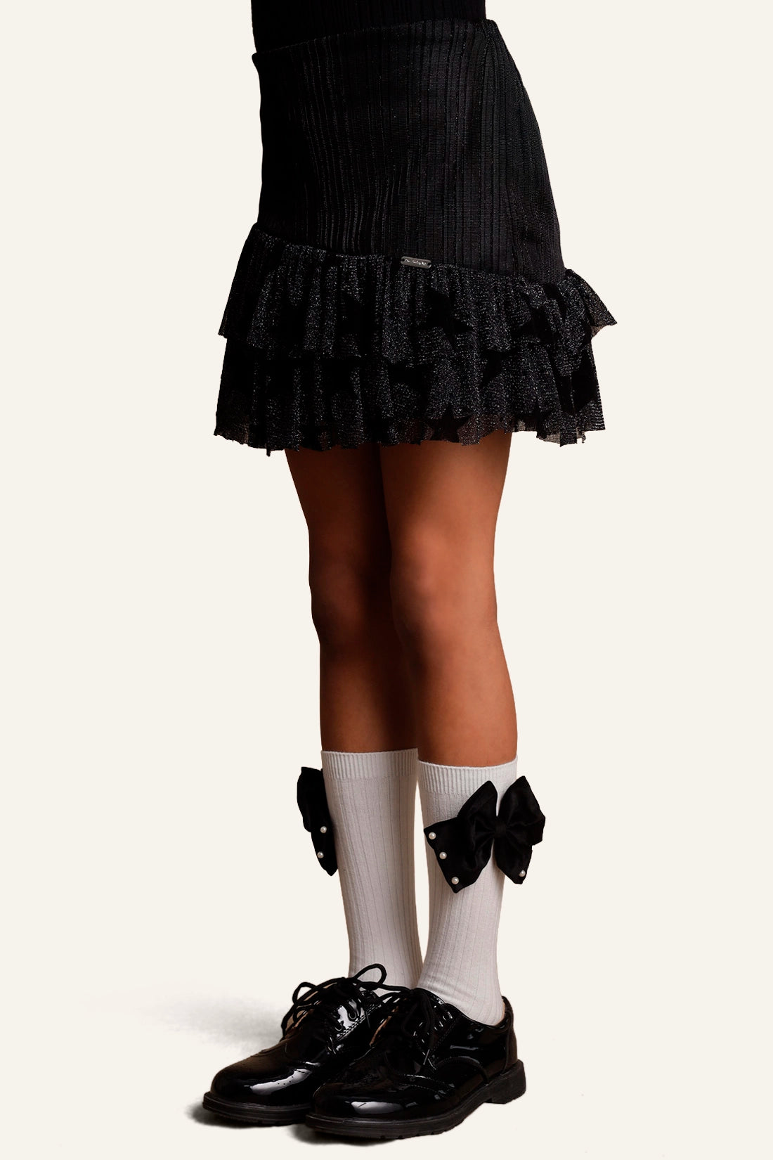 Girls Star Design Black Skirt
