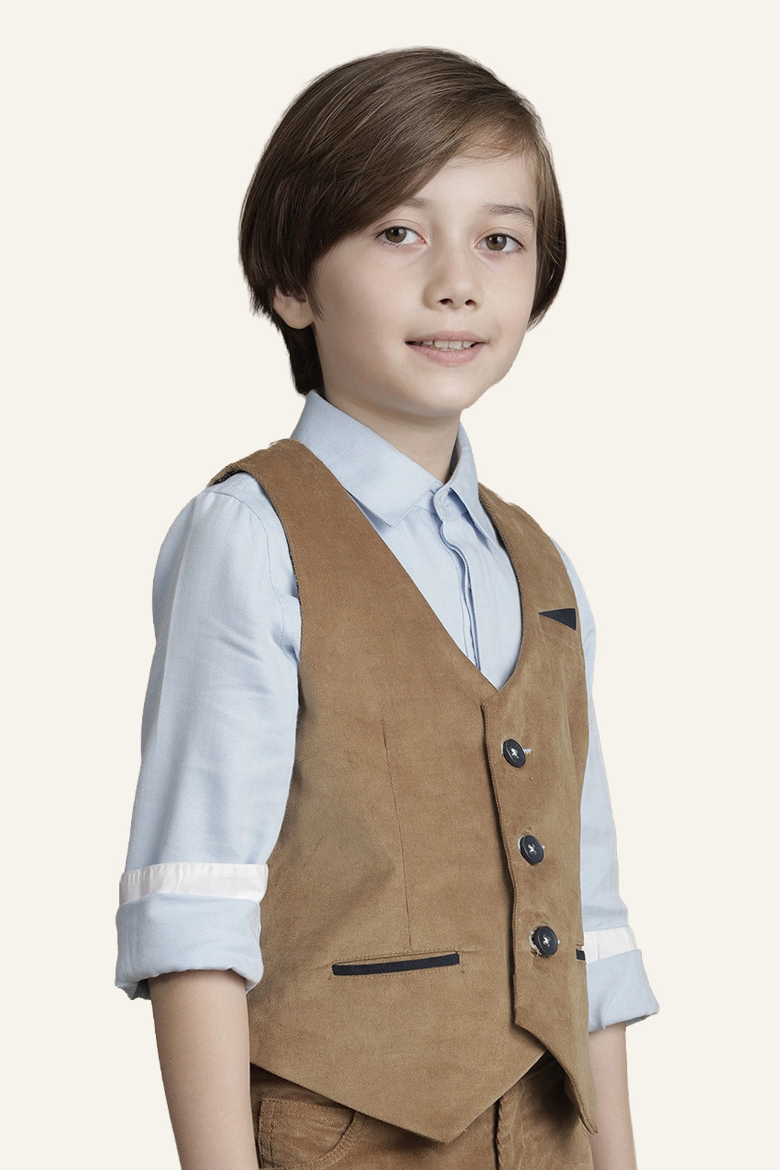 Boys Camel Waist Coat