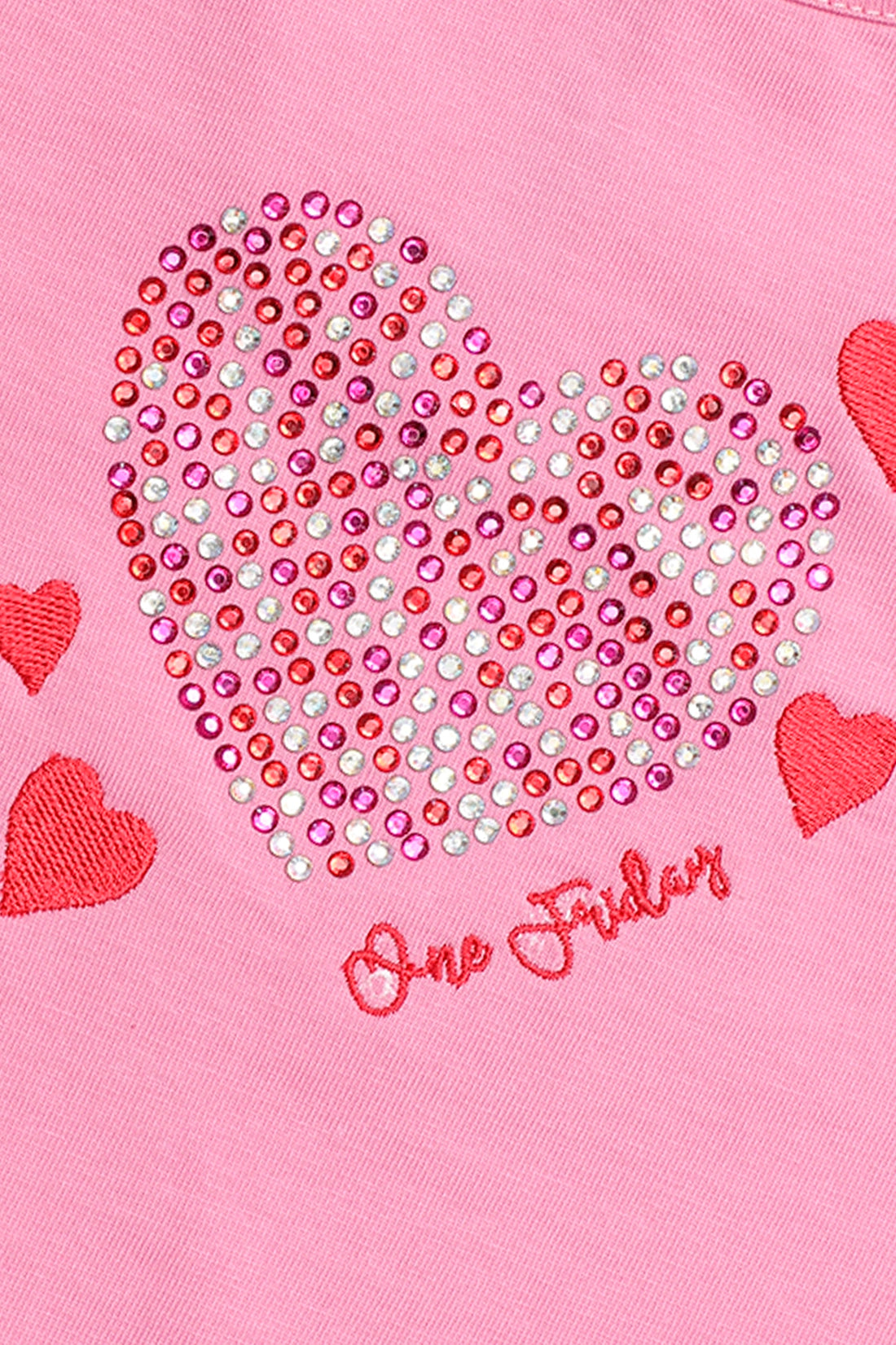 Girls Pink Sequinned Heart Top