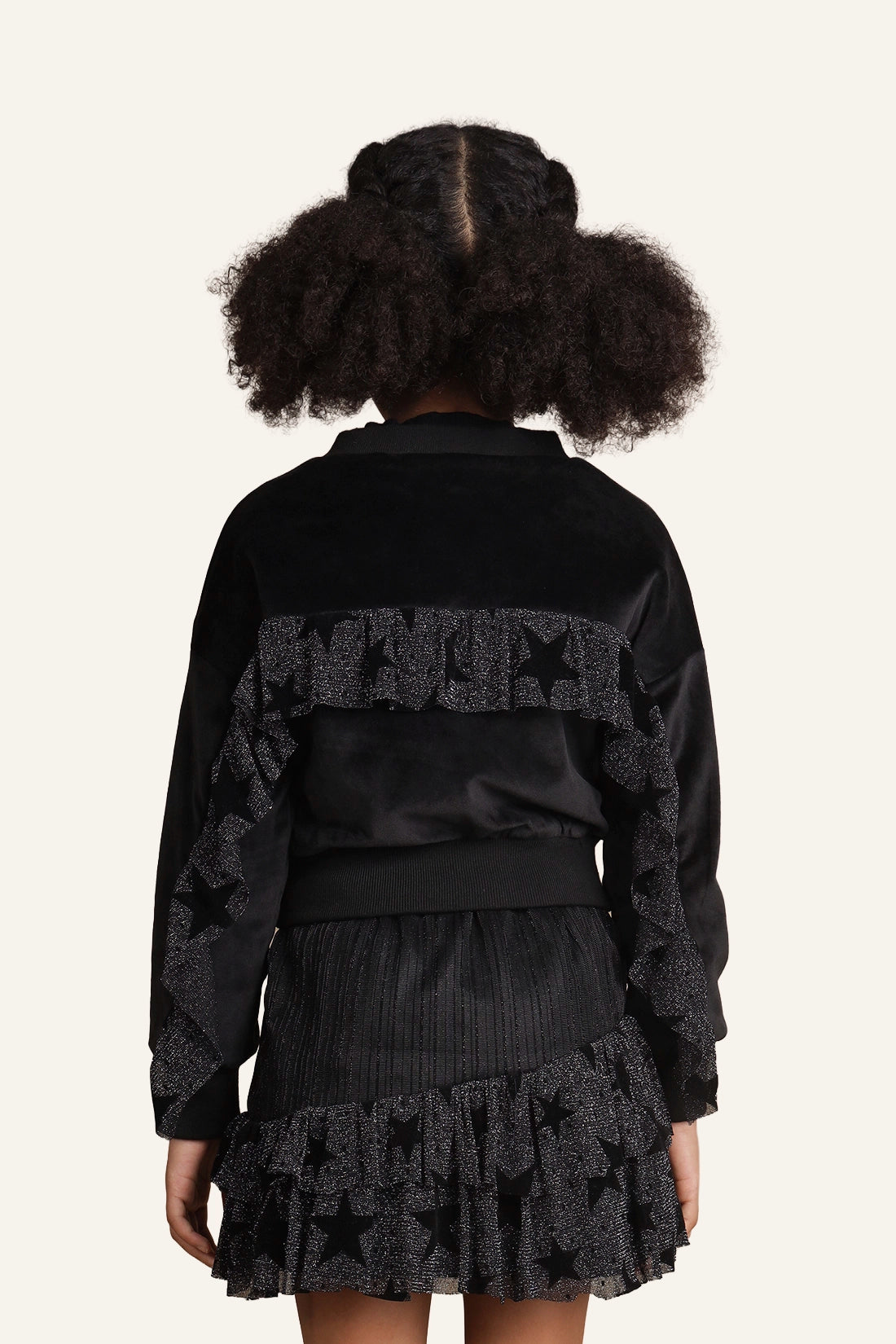 Girls Black Crop Jacket
