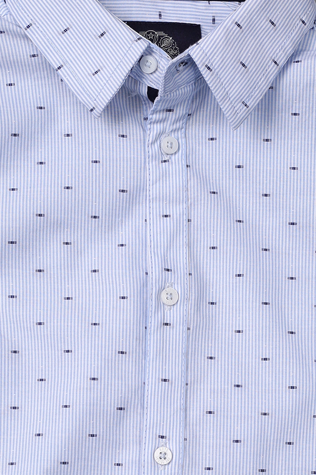 Boys Blue and White Striped Shirt