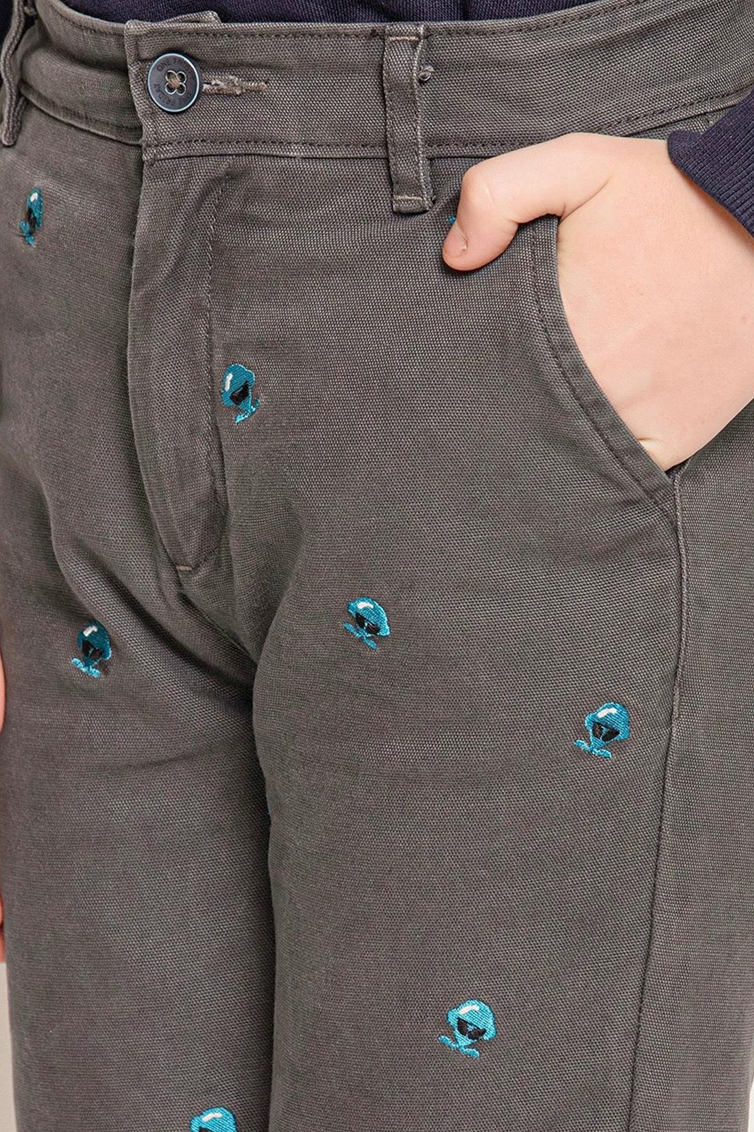 Boys Grey Straight Fit Trouser