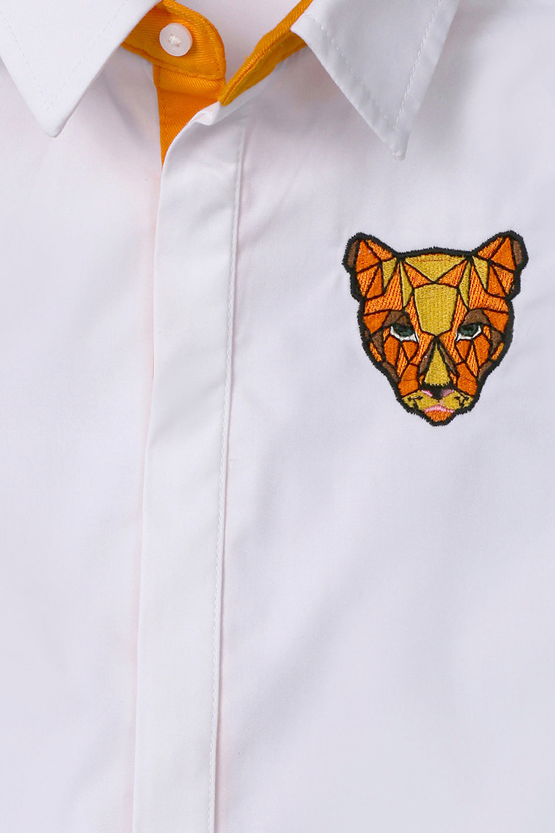 Boys White Shirt with Anime Embroidery