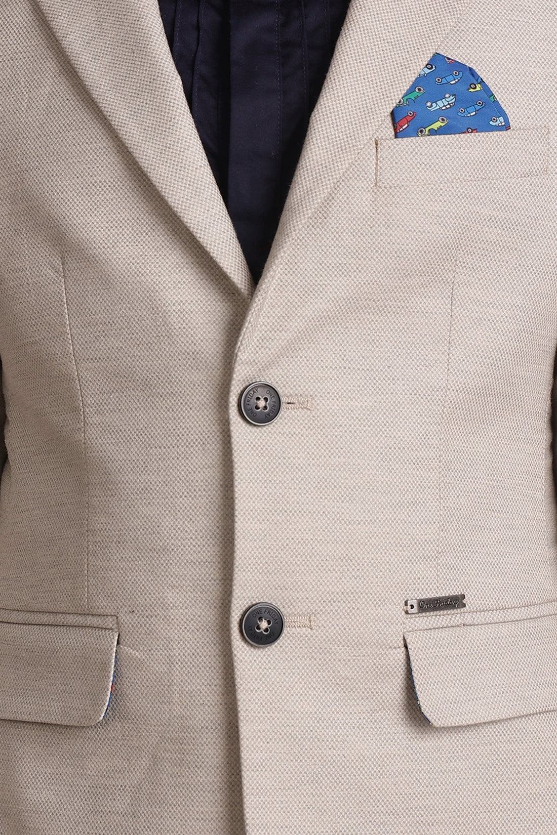 Boys Grey Solid Blazer