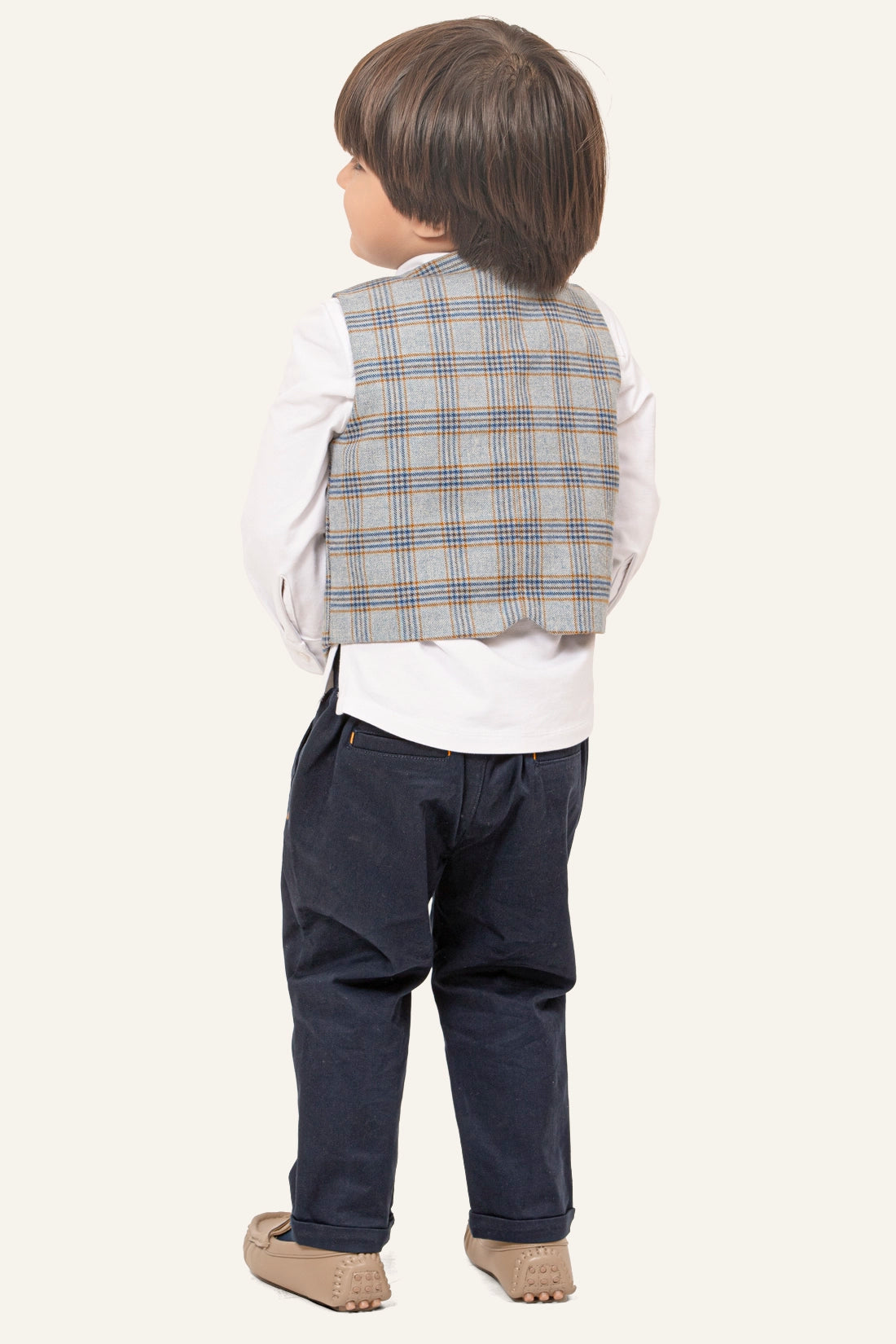 Baby Boys Blue Embroidered Trouser