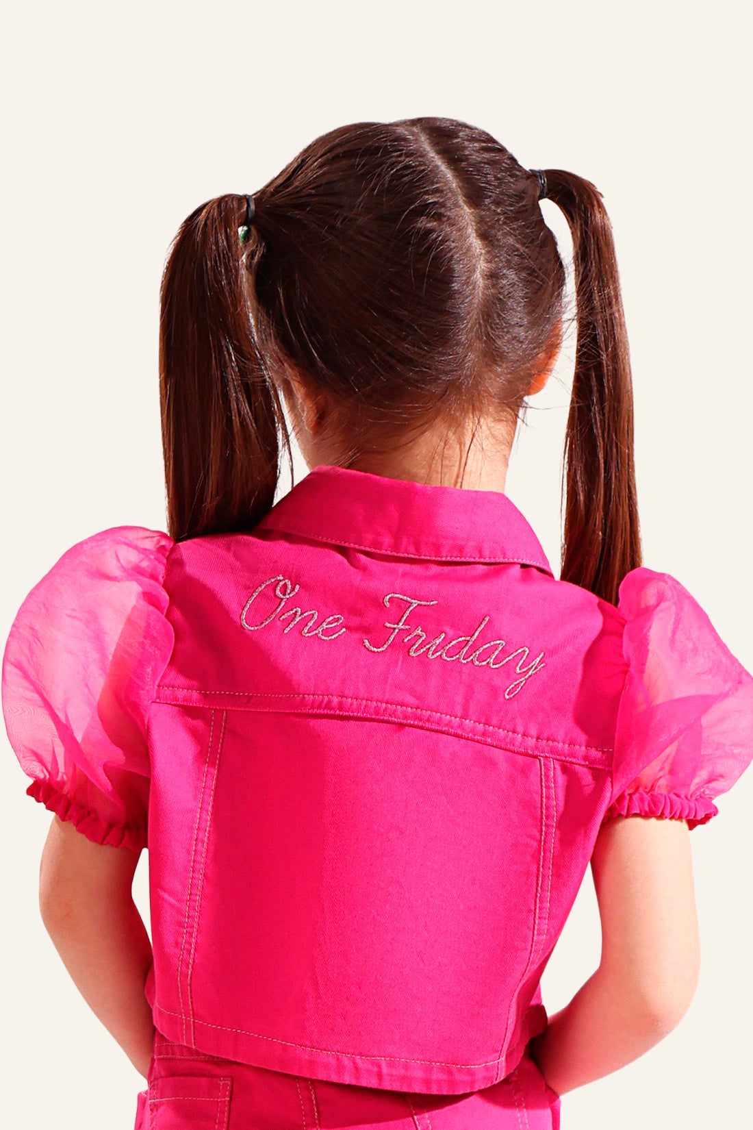 Girls Pink Collared Top