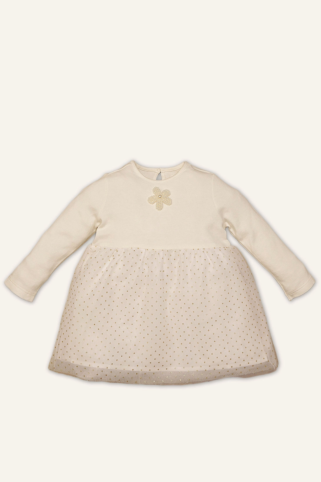 Baby Girls Off White Dress – Party Wear