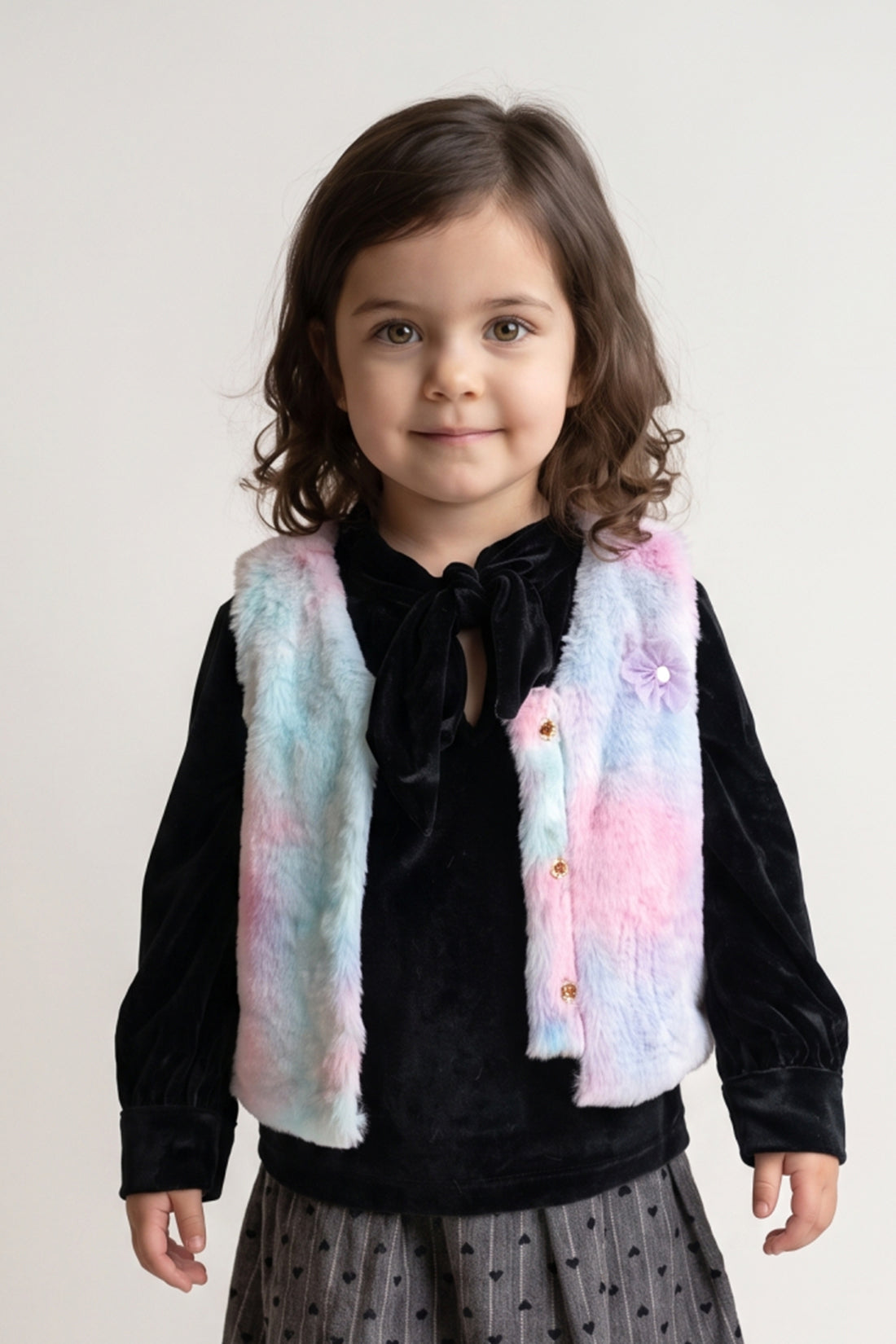 Girls Multi Fur Winter Shrug