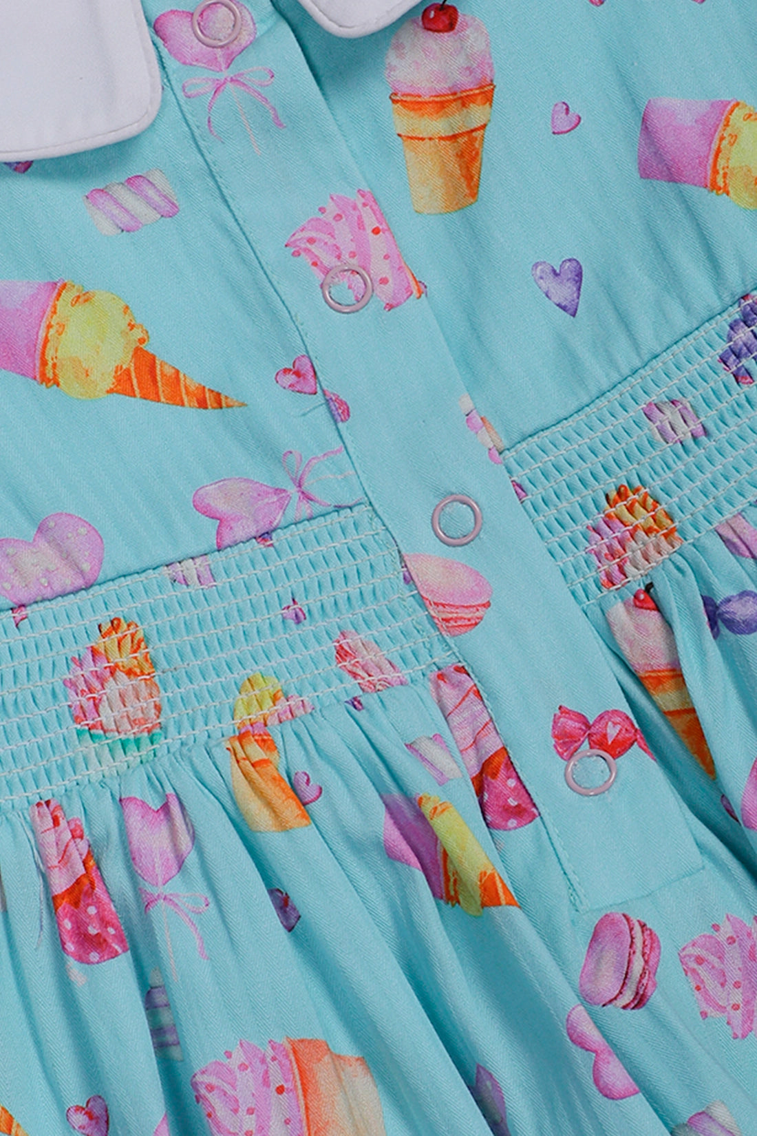 बेबी गर्ल्स एक्वा ड्रेस