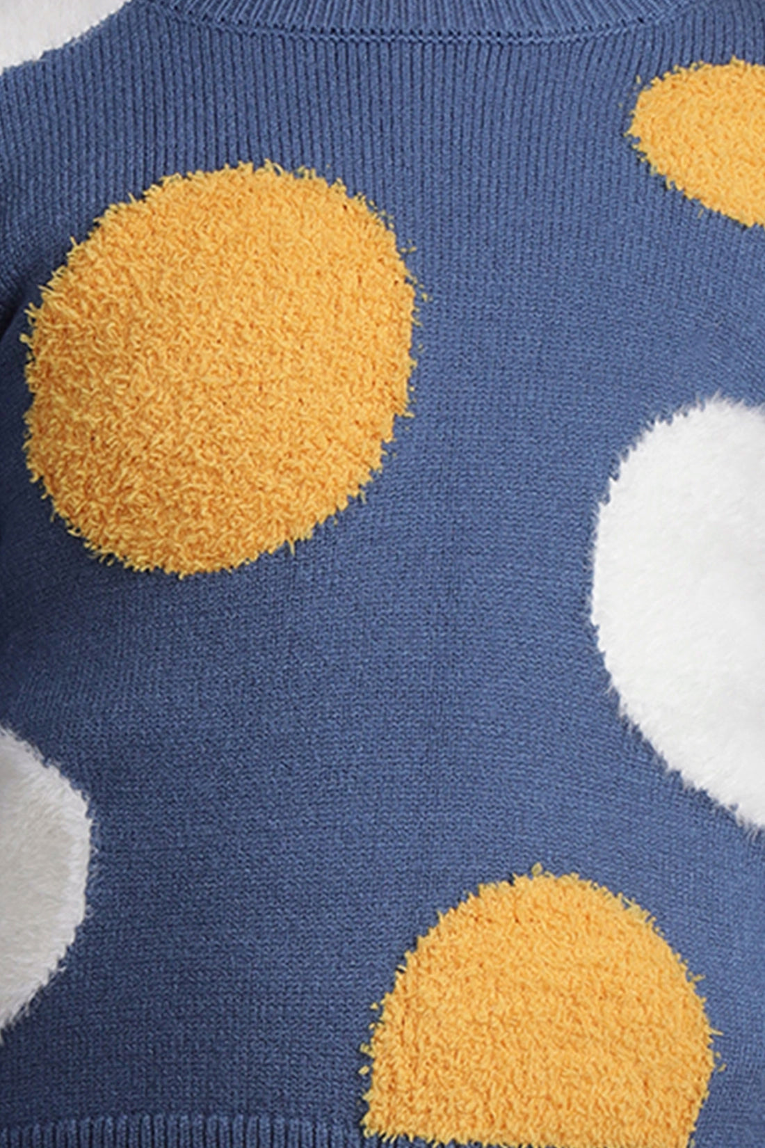 Girls Navy Blue Polka Dot Sweater