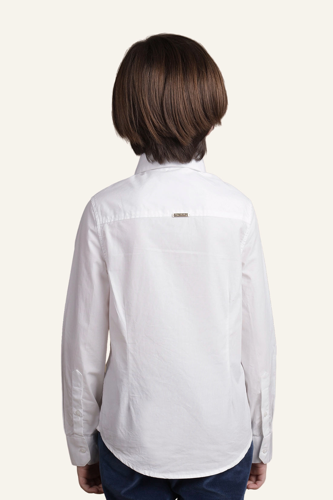 Boys White Full Sleeves Shirt
