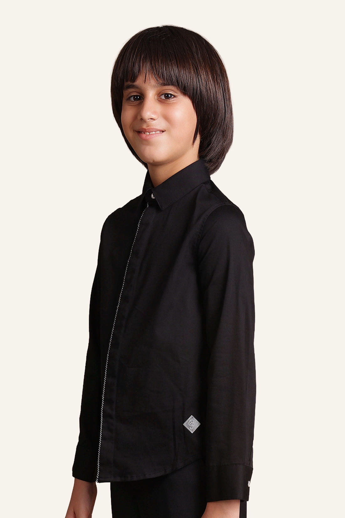 Boys Black Party Shirt