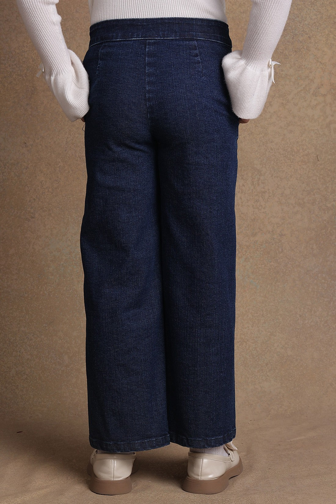 Kids Girls Dark Blue Flared Jeans