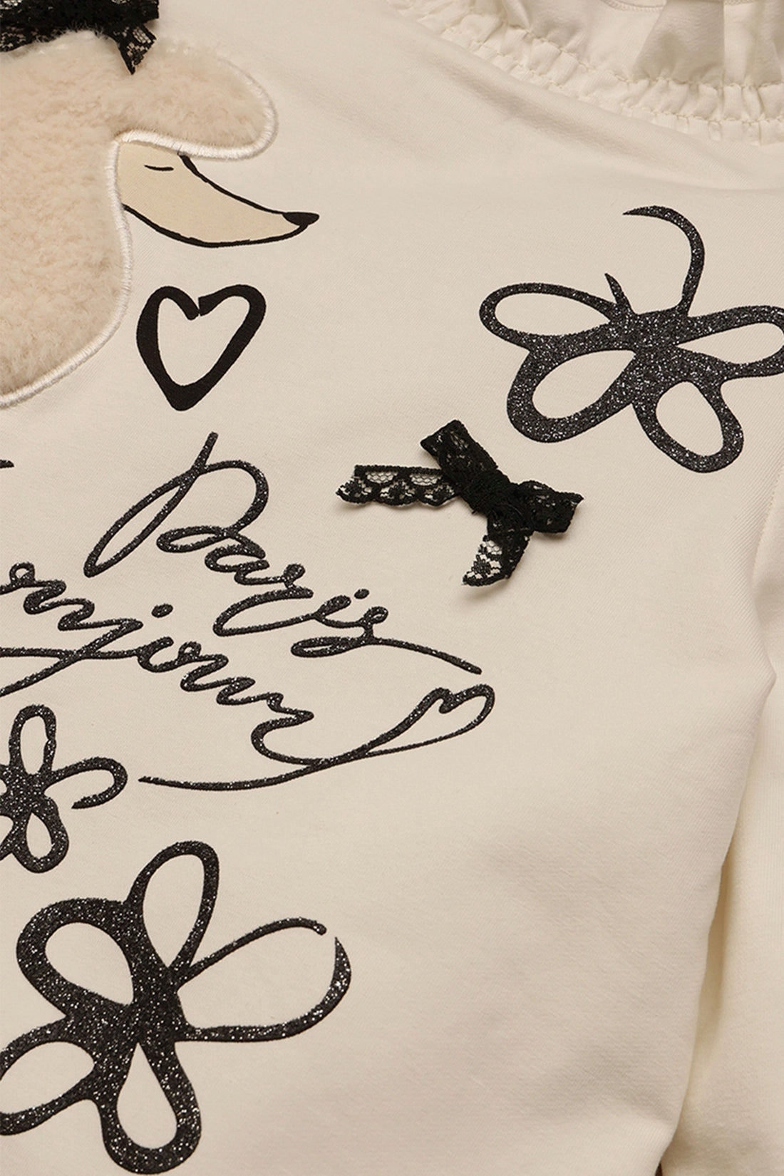 Girls Off White Top – Soft Cotton Fabric