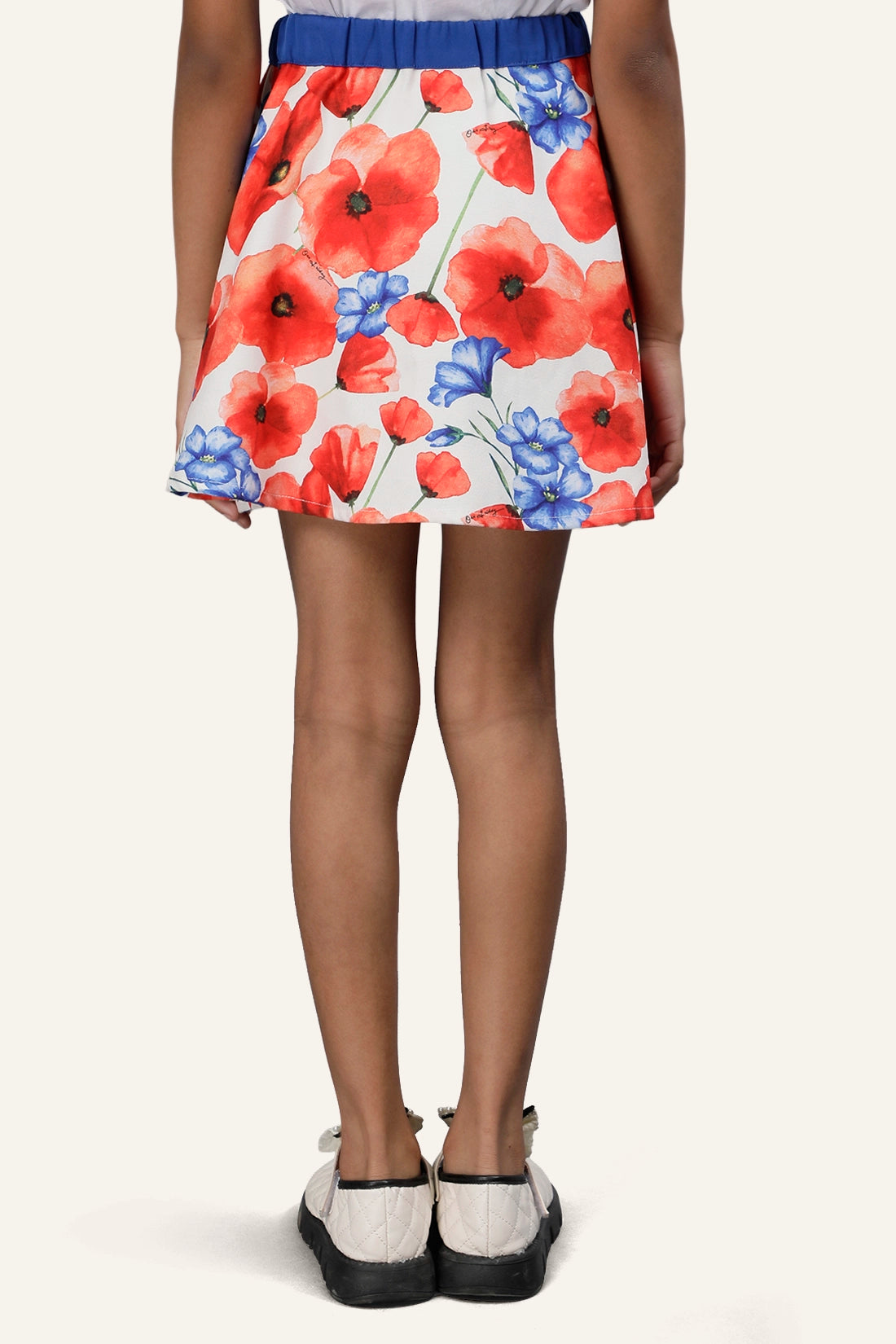 Girls Multicolored Floral Skirt