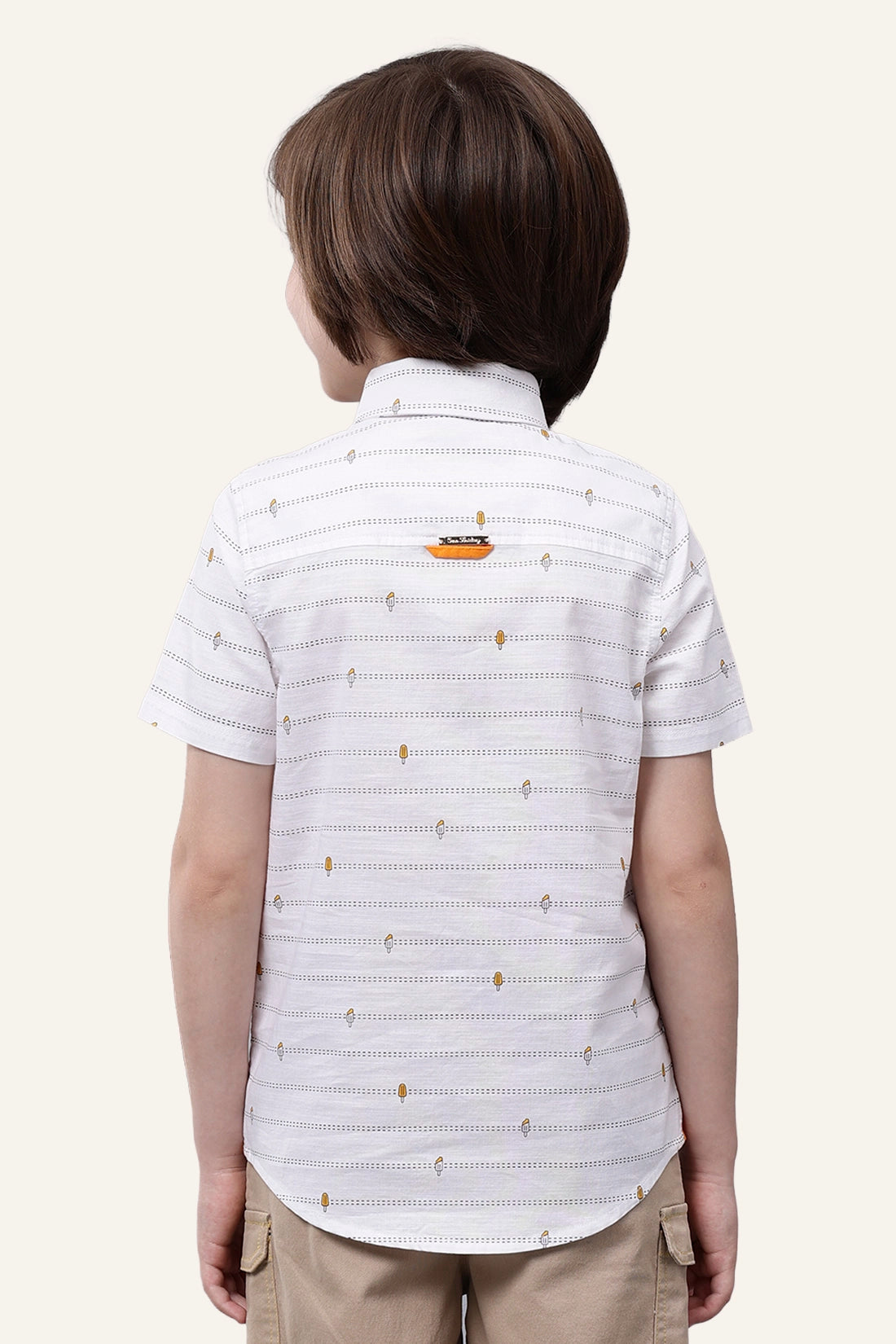 Boys Off White Casual Shirt