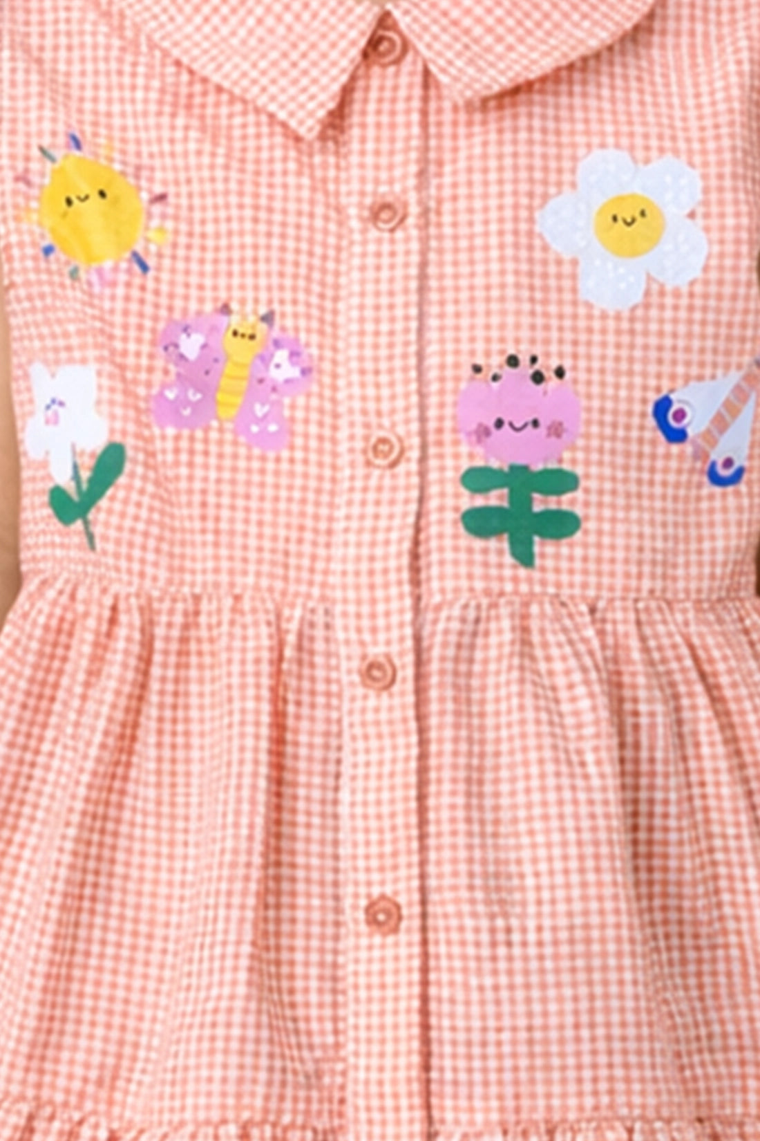 Baby Girls Multi Checked Cotton Dress