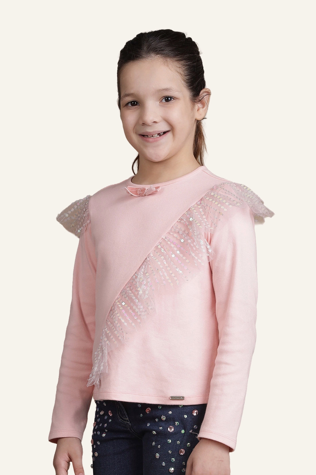 Girls Pink Top – Soft Cotton Fabric