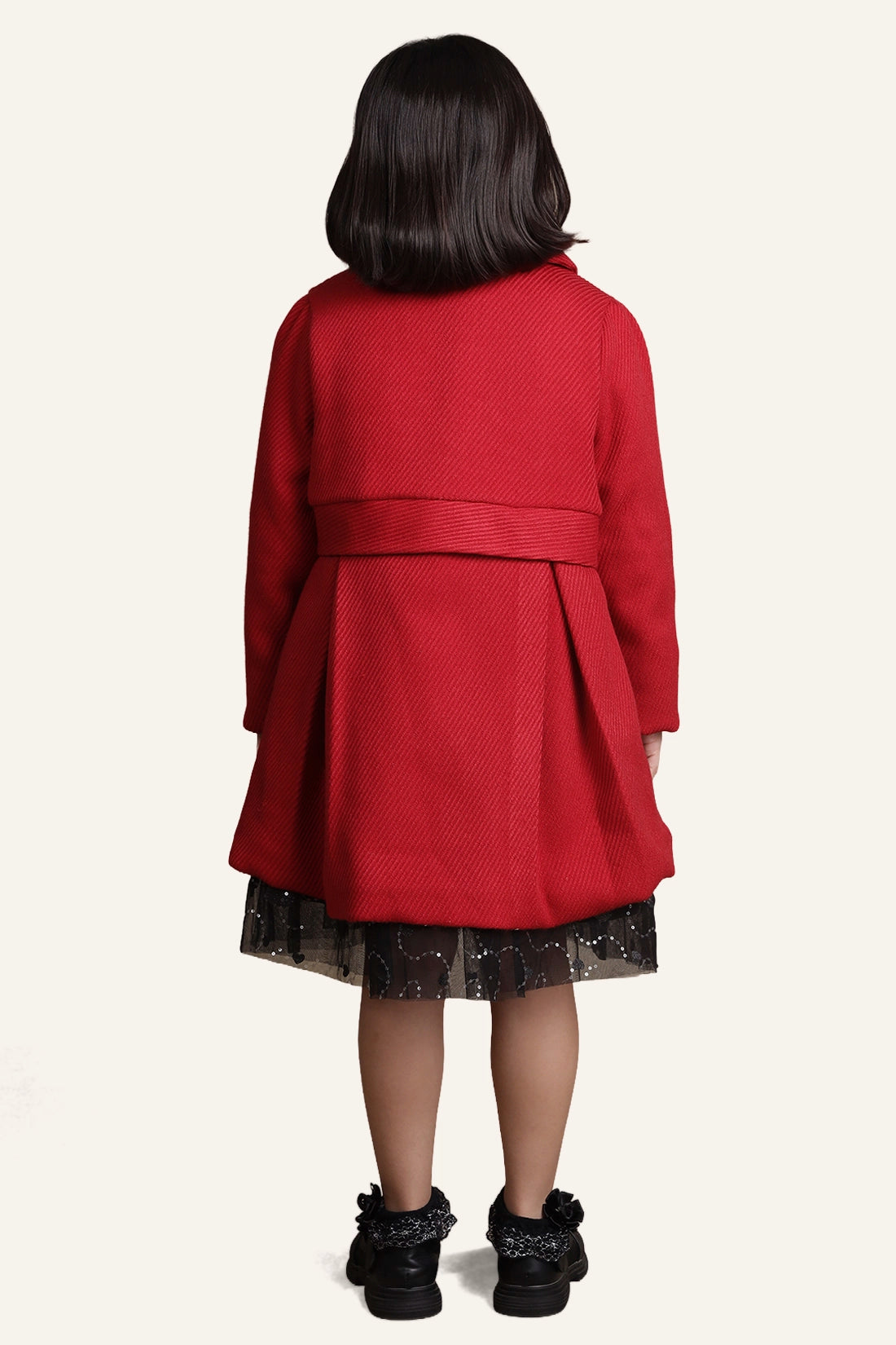 Girls Cherry Red Overcoat