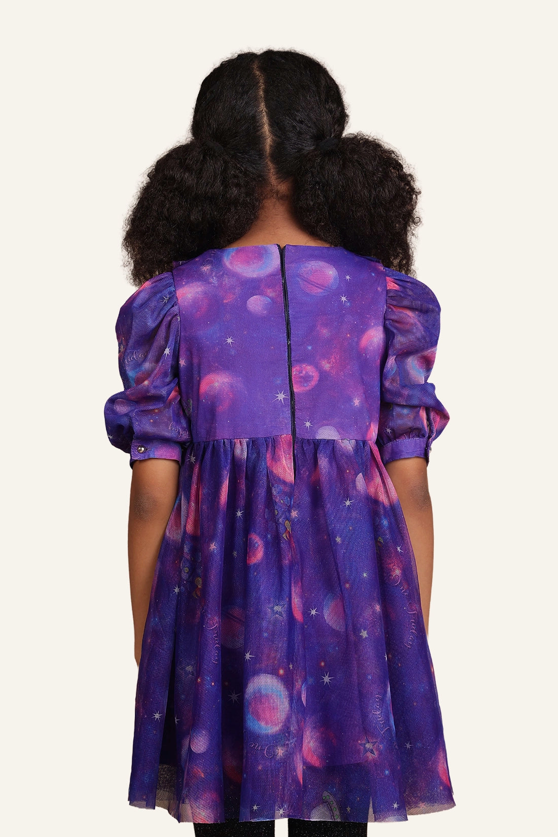 Girls Purple Cosmic Theme Dress