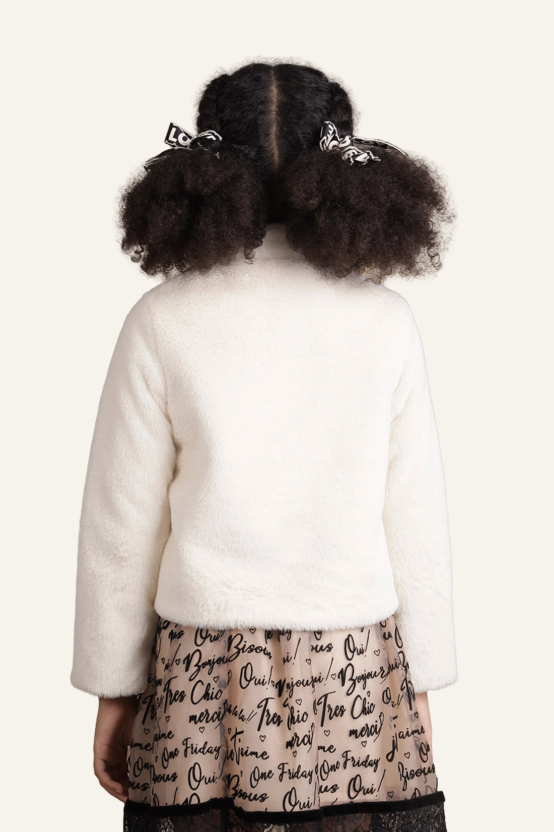 Girls White Fur Jacket