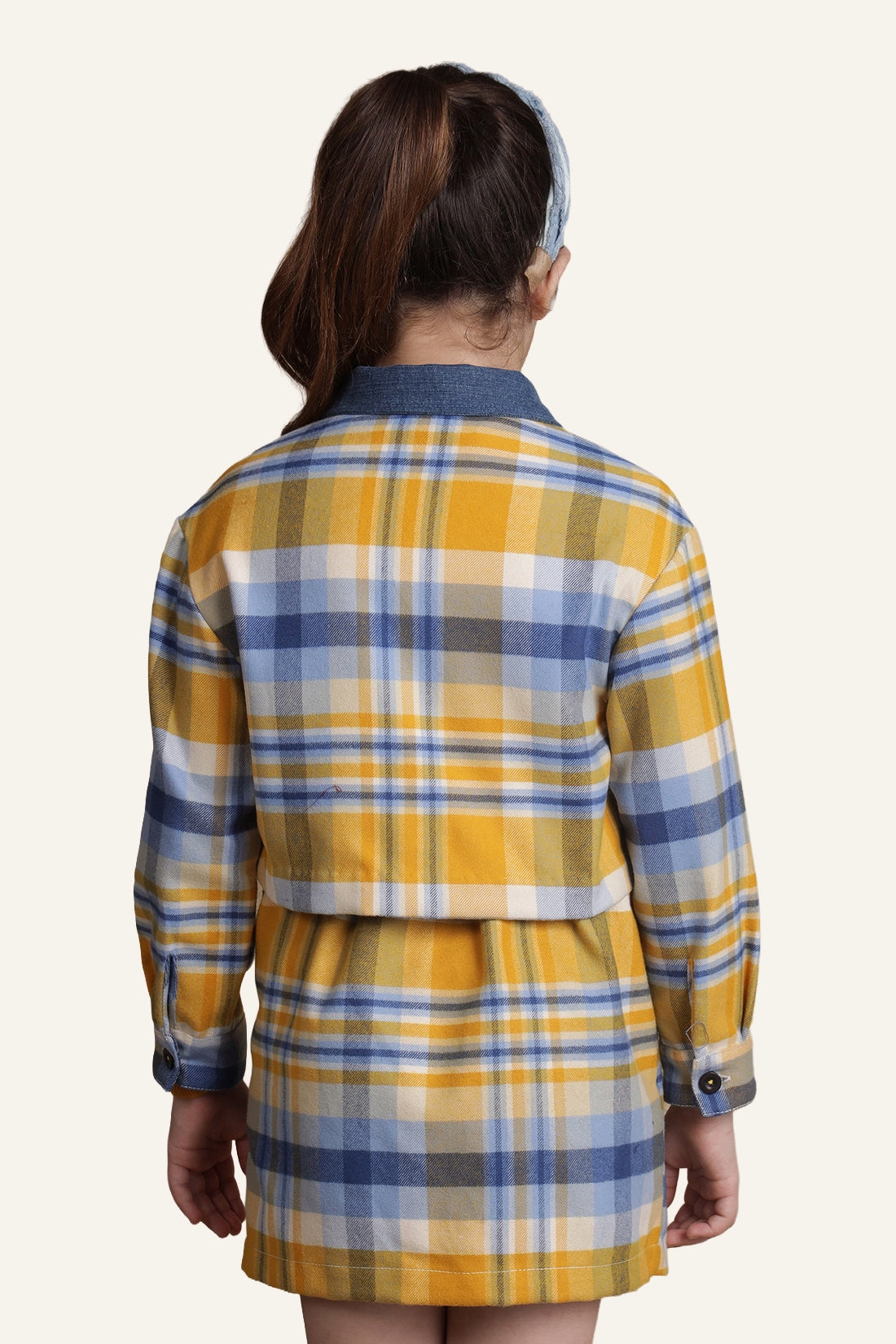 Girls Multicolor Checks Jacket