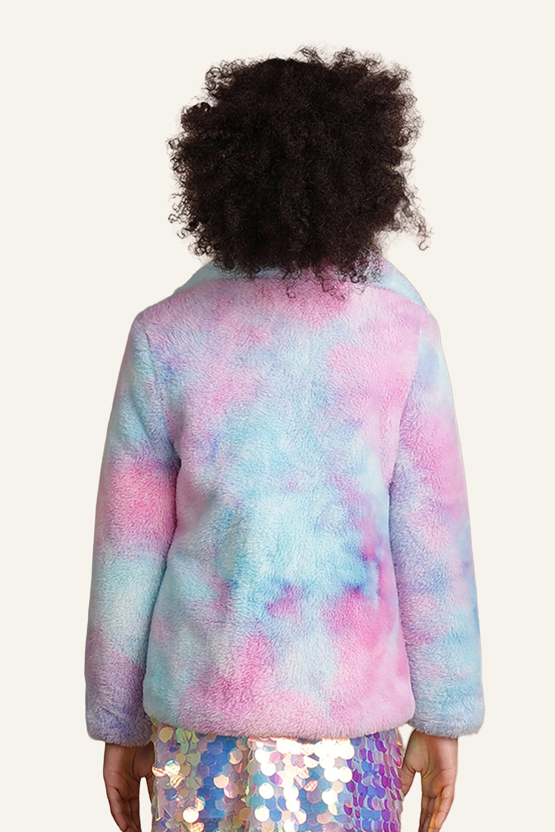 Girls Mulitcoloured Fur Overcoat