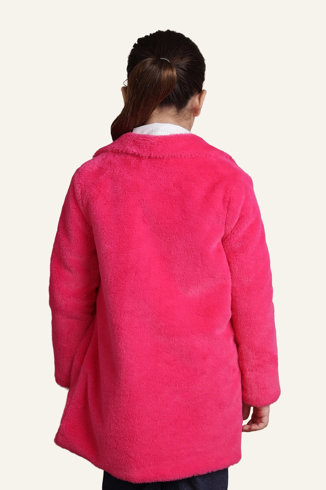 Girls Peppy Pink Fleece Overcoat