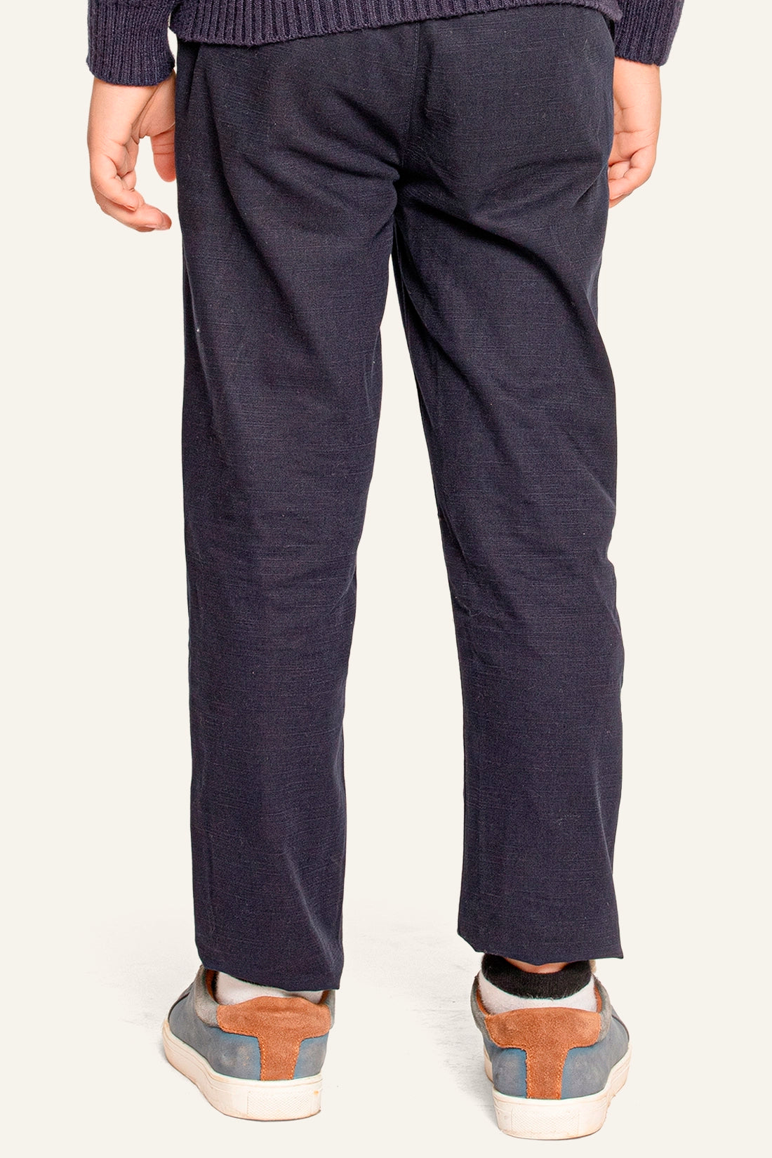 Boys Navy Blue Embroidered Trouser