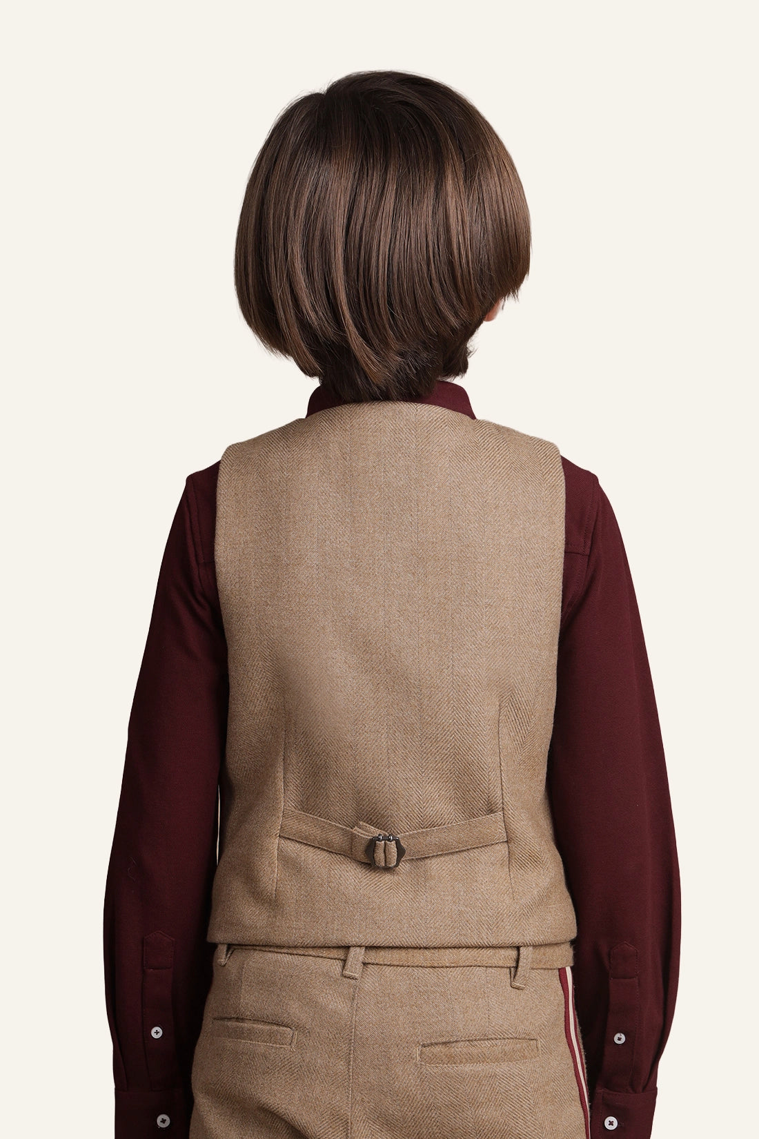 Boys Beige Formal Waistcoat