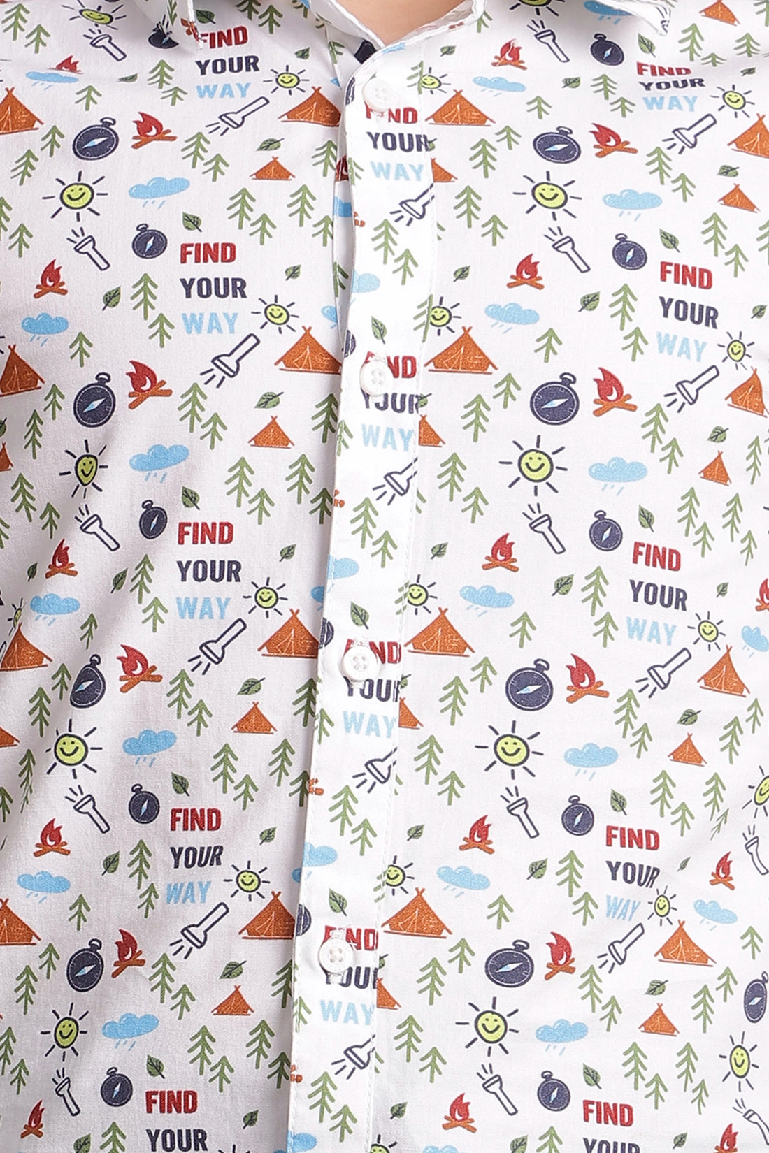 Boys Off White Adventurer Cotton Shirt