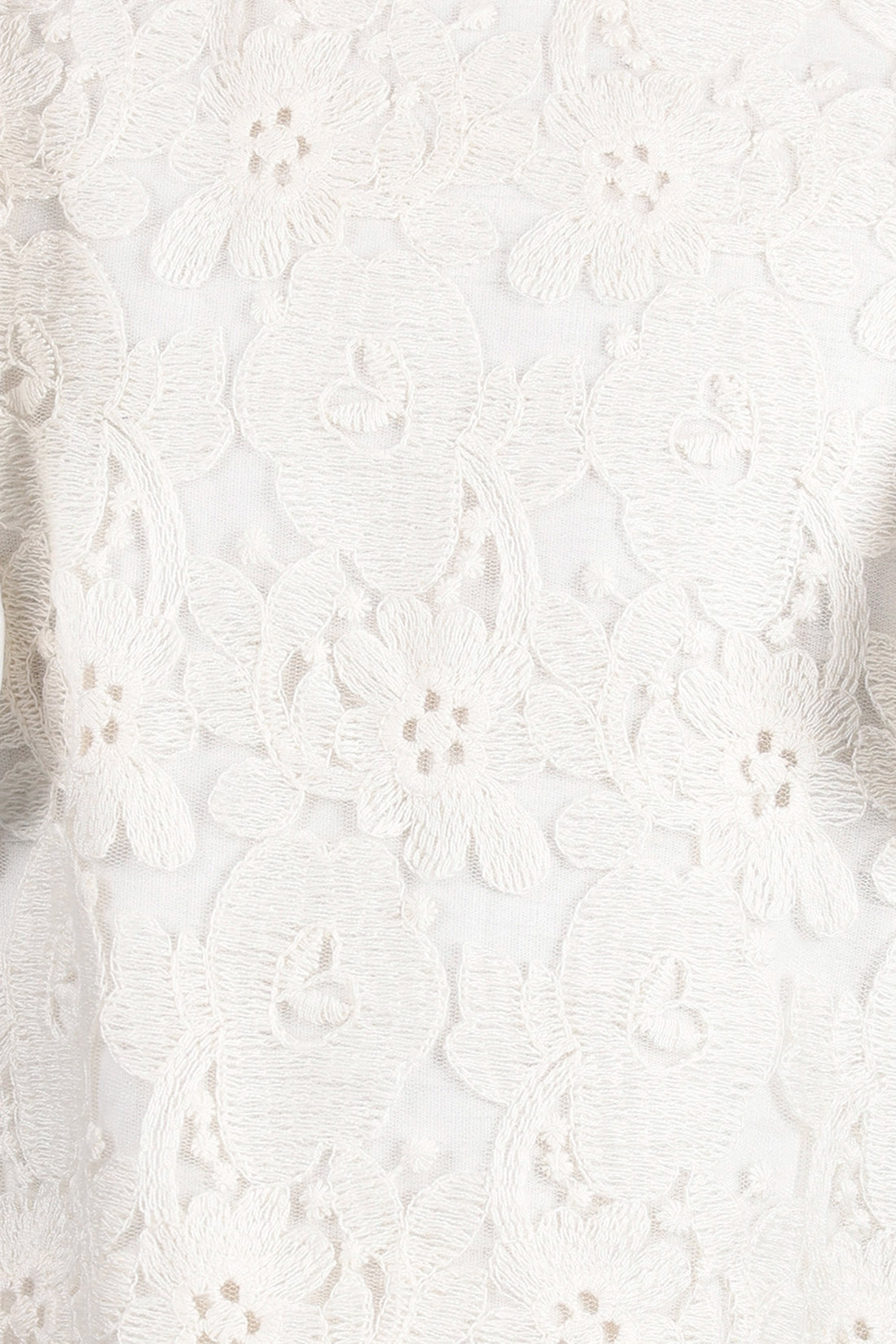Girls Off White Round Neck Cotton Top