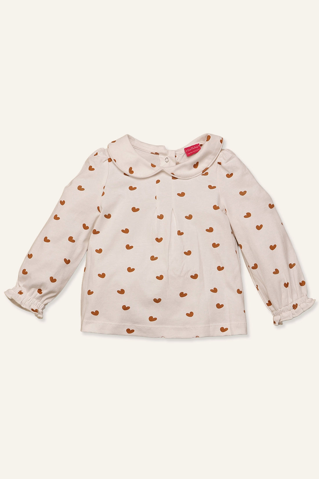 Baby Girls Off White Heart Print Dress With Top